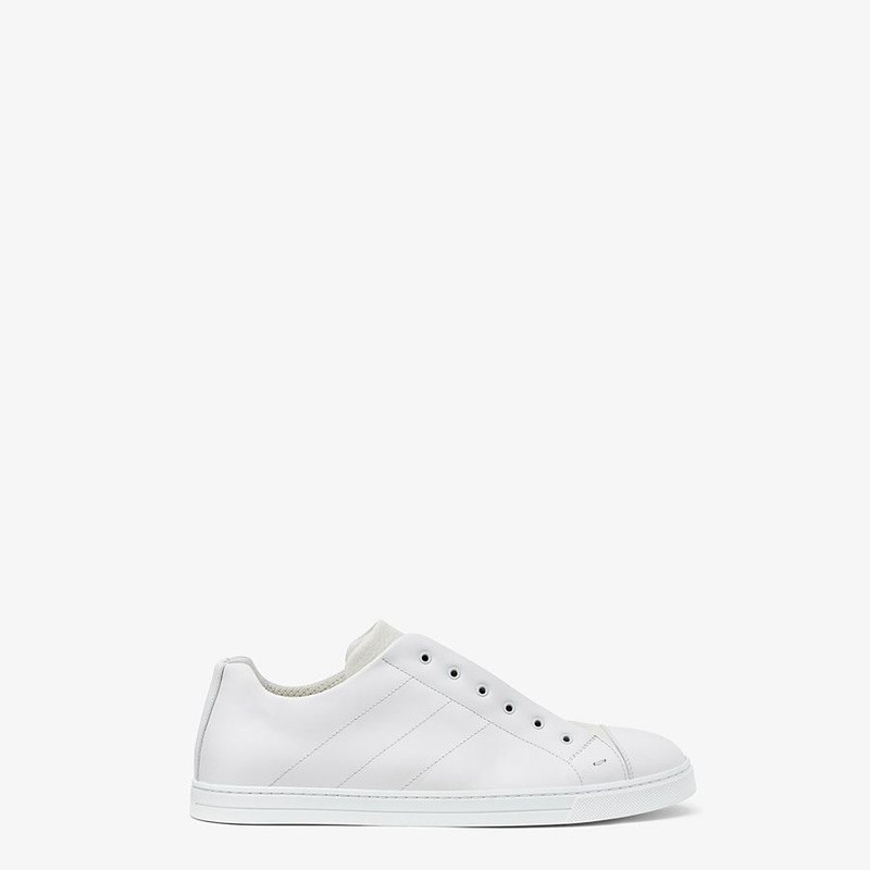 FENDI White leather slip-ons outlook