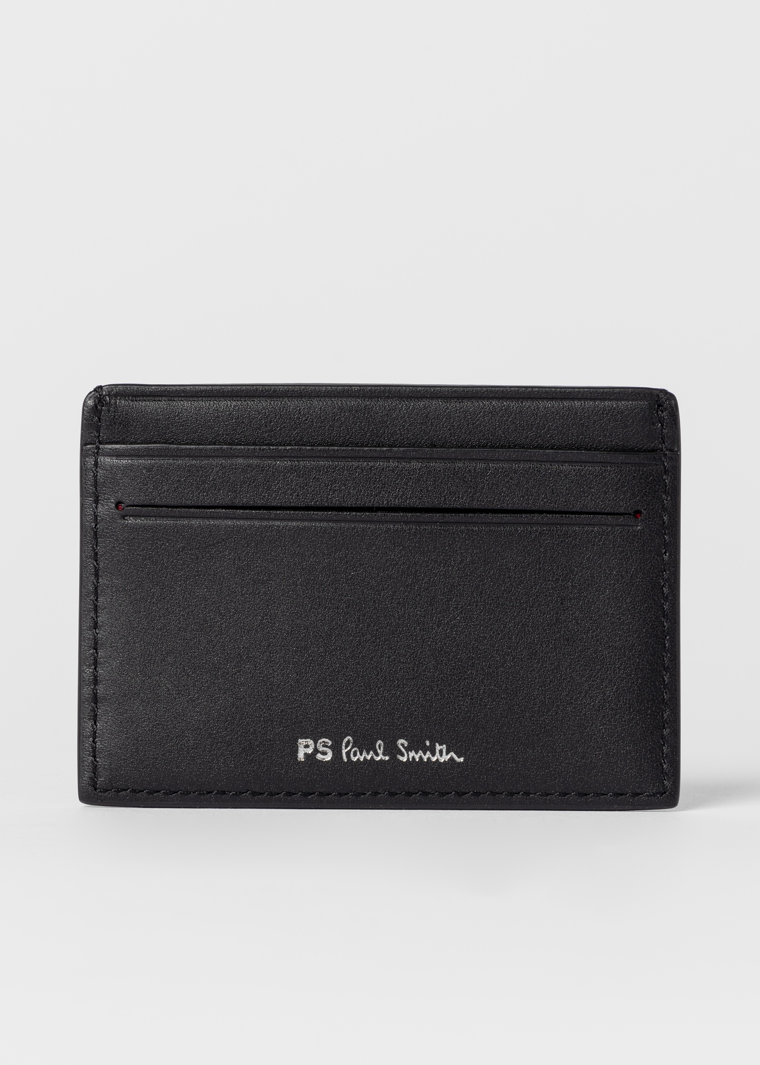 Black 'Zebra' Leather Credit Card Holder - 3