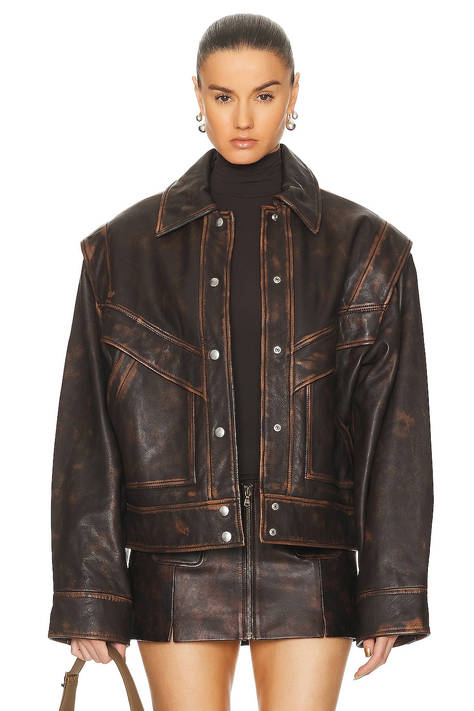 Jayden Distressed Leather Jacket - 1