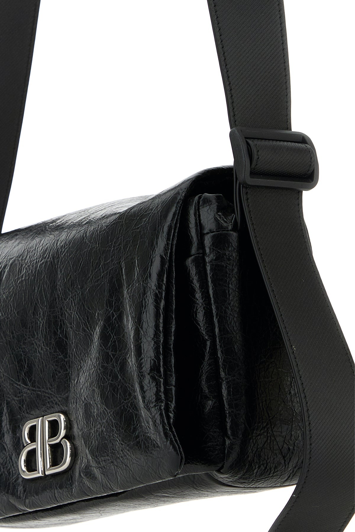 Black leather small Monaco crossbody bag - 4