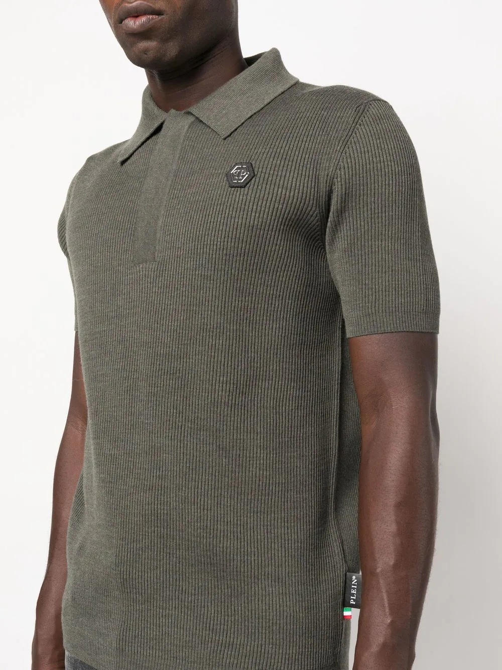 Istitutional ribbed-knit polo shirt - 5