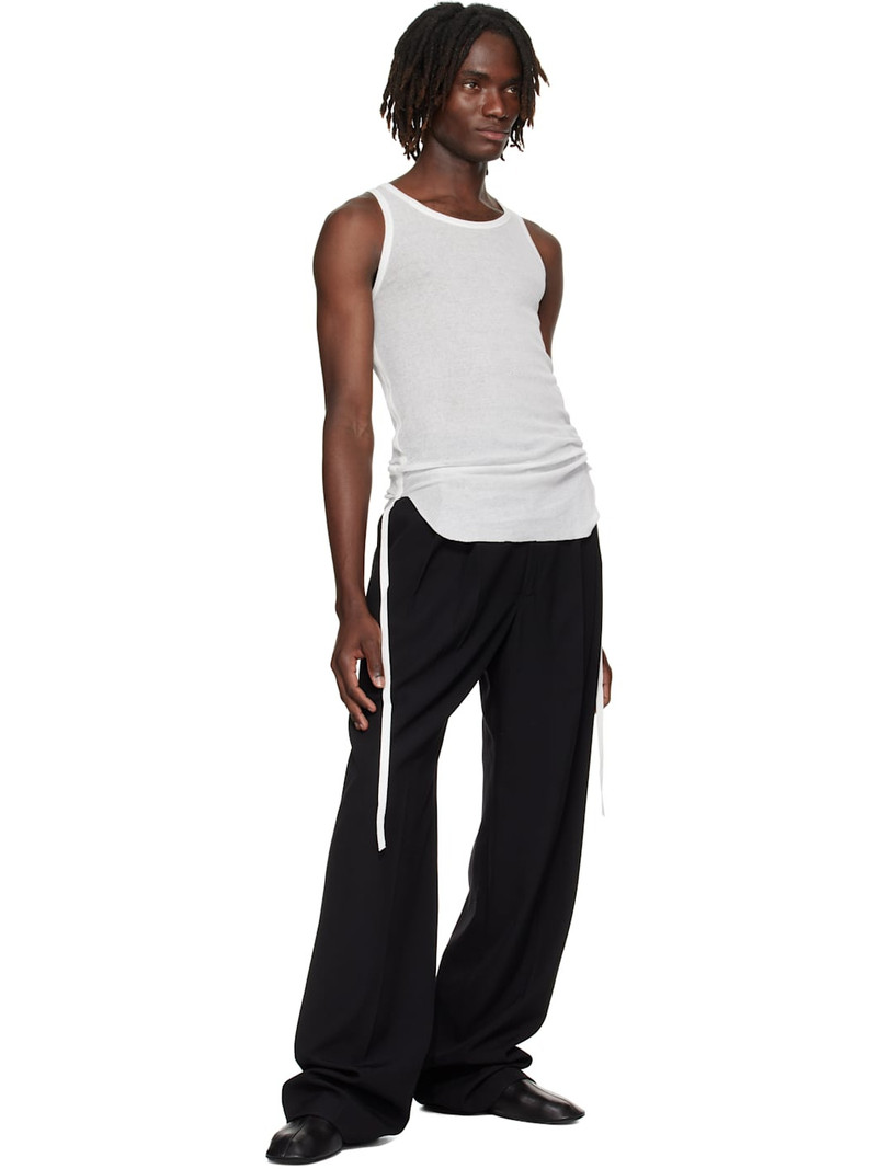 Ann Demeulemeester White Boris Wrinkled Cropped Tank Top outlook