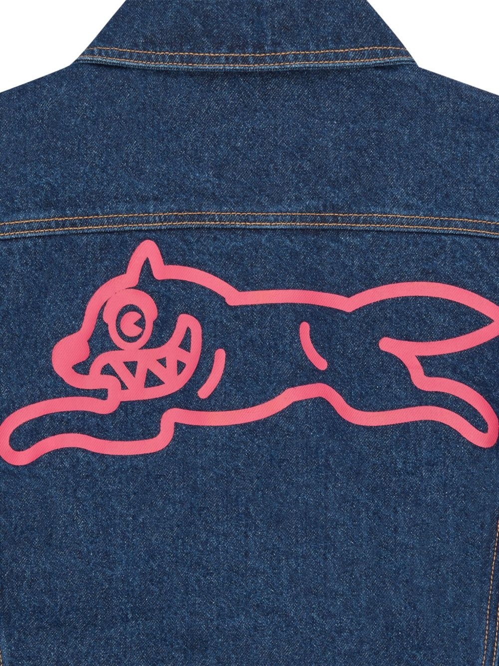 logo print denim jacket - 5