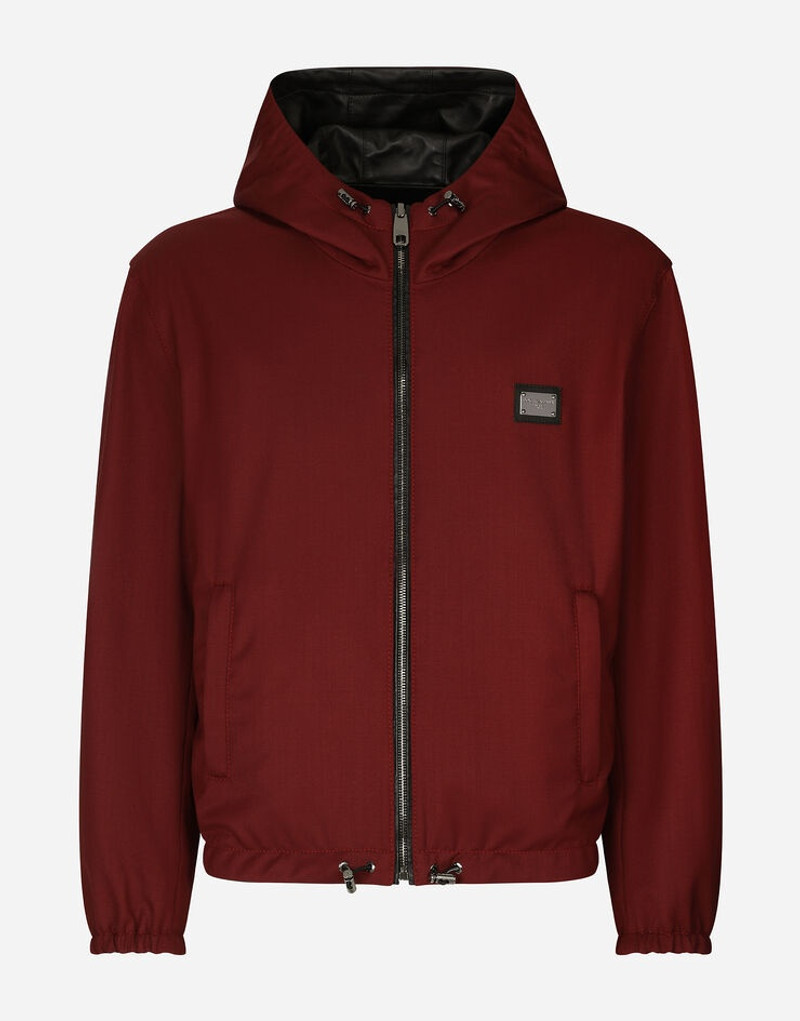 Reversible stretch wool and leather jacket 6