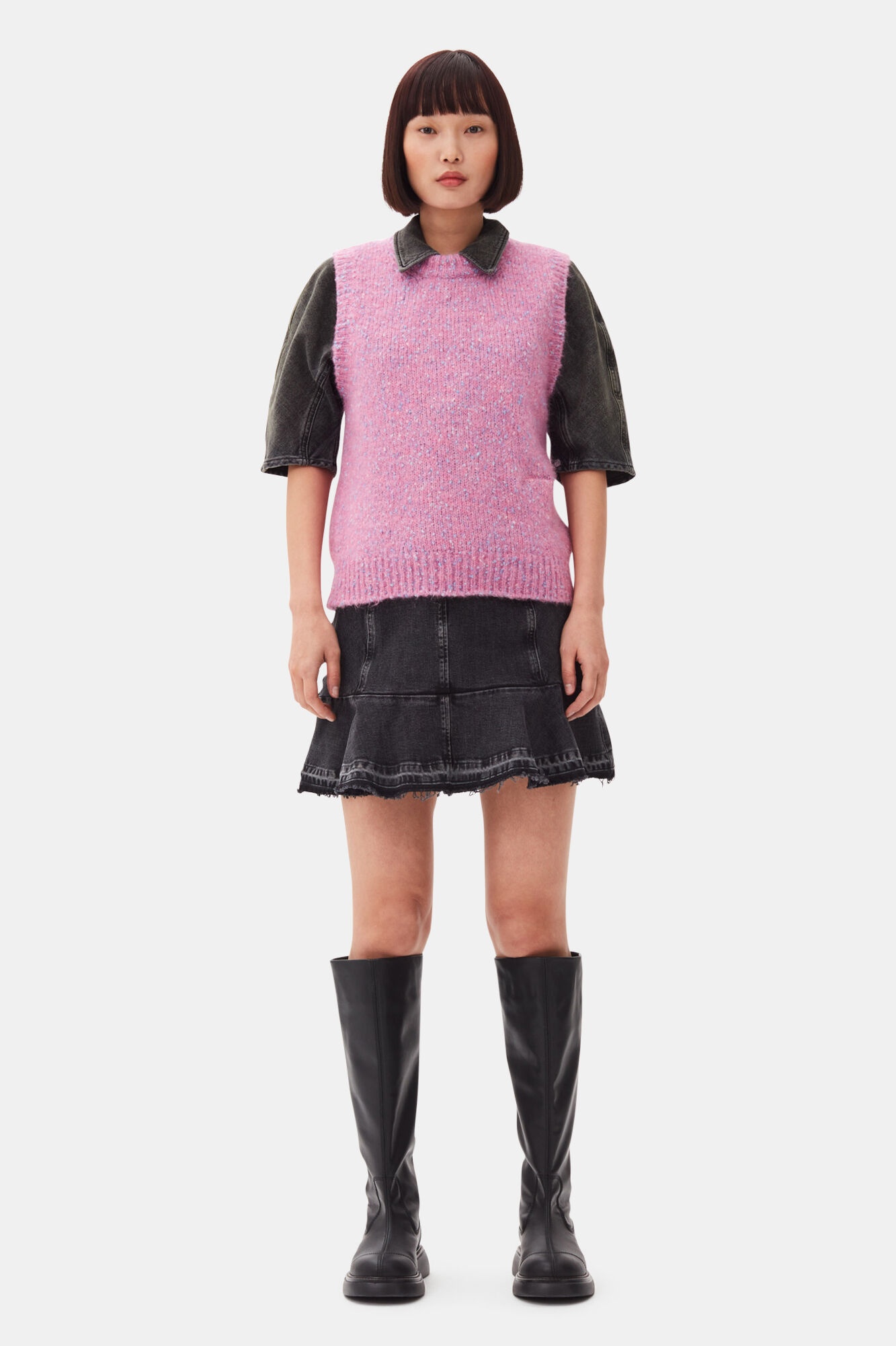 PINK KNIT VEST - 3