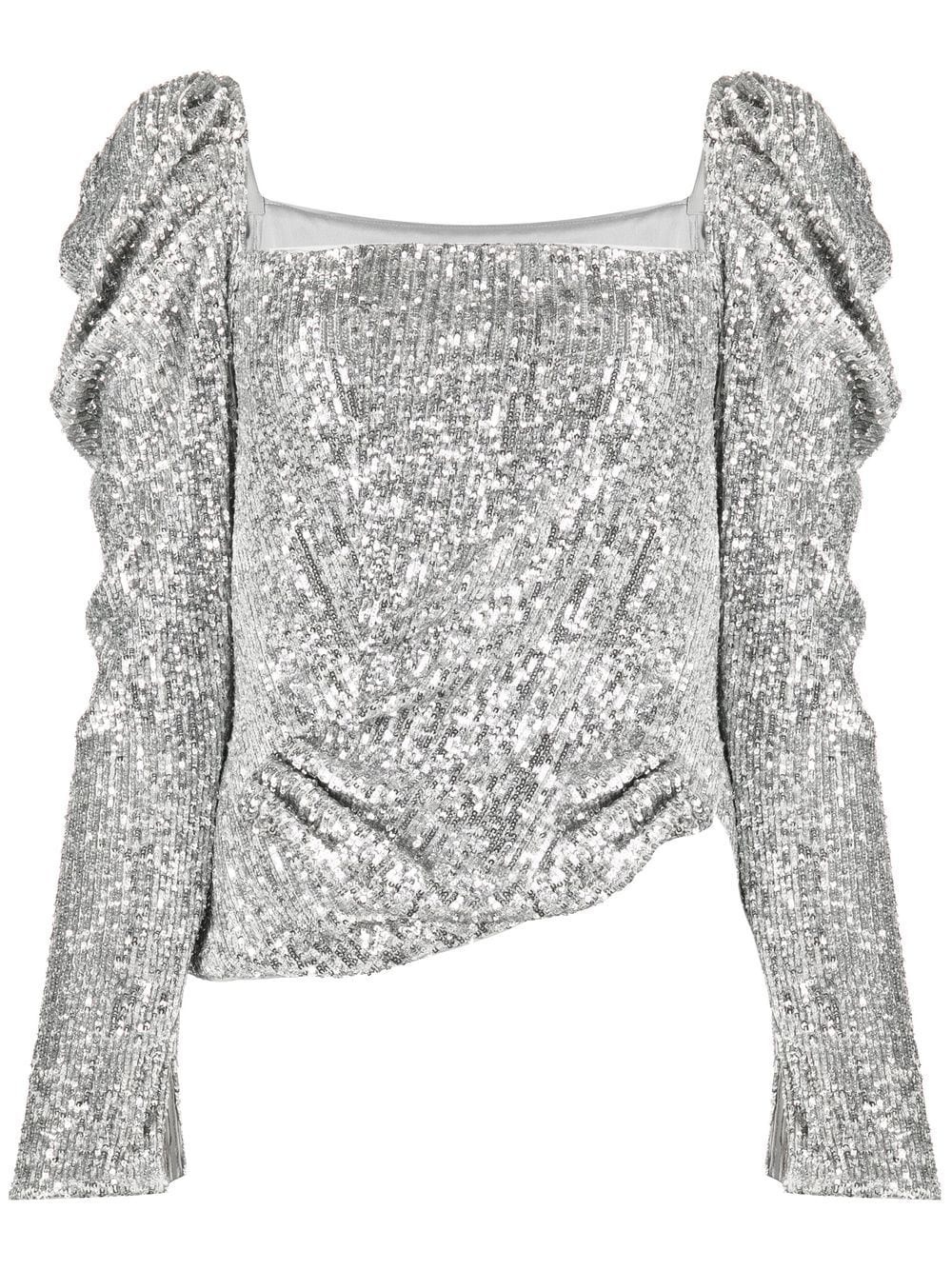 Allura Hammered sequin-embellished blouse - 1