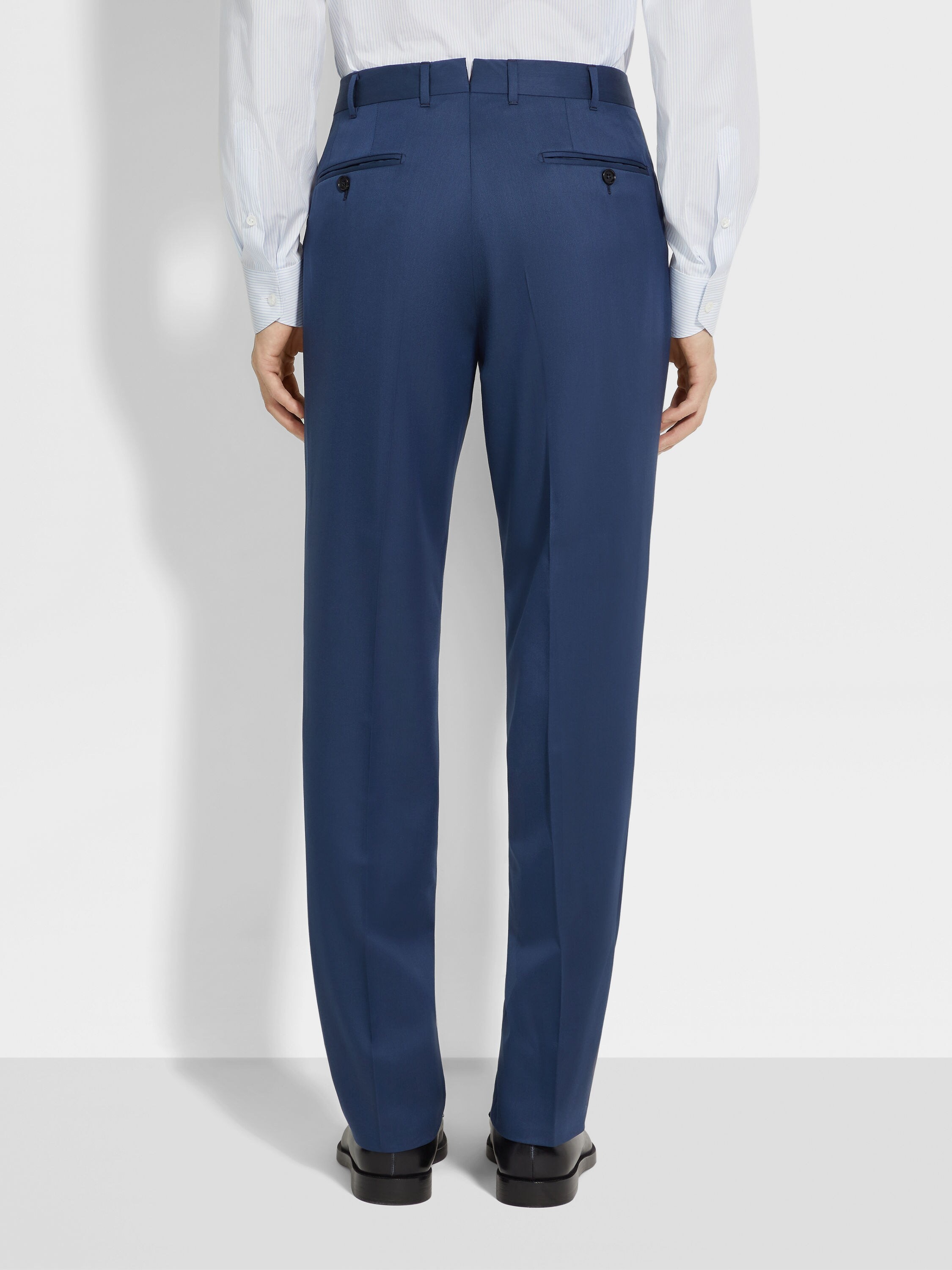 DARK TEAL BLUE CENTOVENTIMILA WOOL PANTS - 5