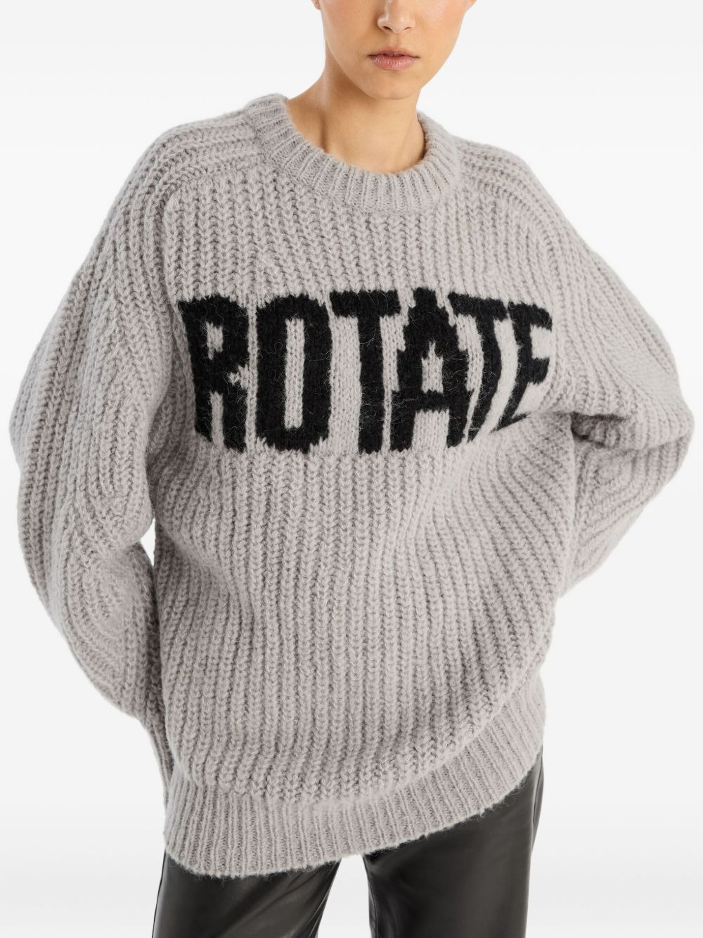logo ribbed-knit sweater - 4