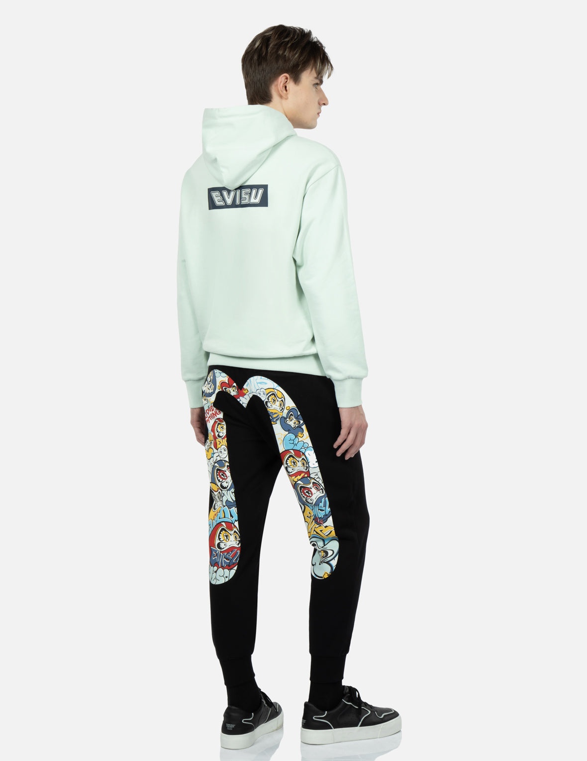 Daruma Denim Appliqué Hooded Sweatshirt - 4