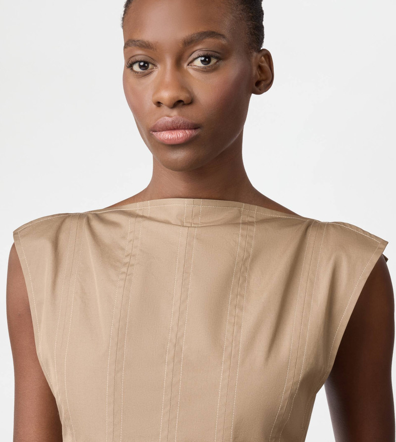 DRESS IN POPLIN - BEIGE 5