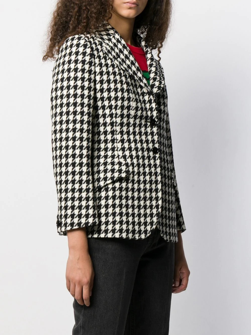 houndstooth-print blazer - 3