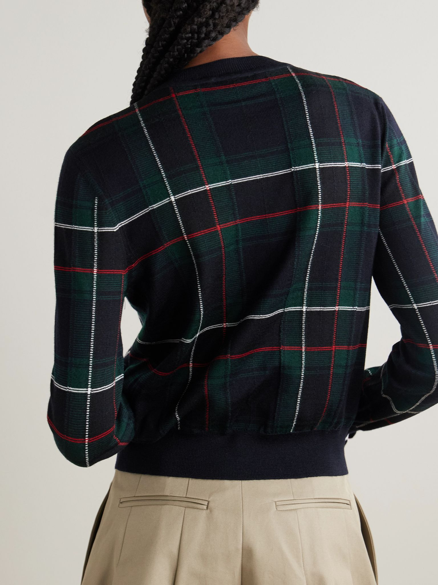 Checked wool cardigan Multi - 4