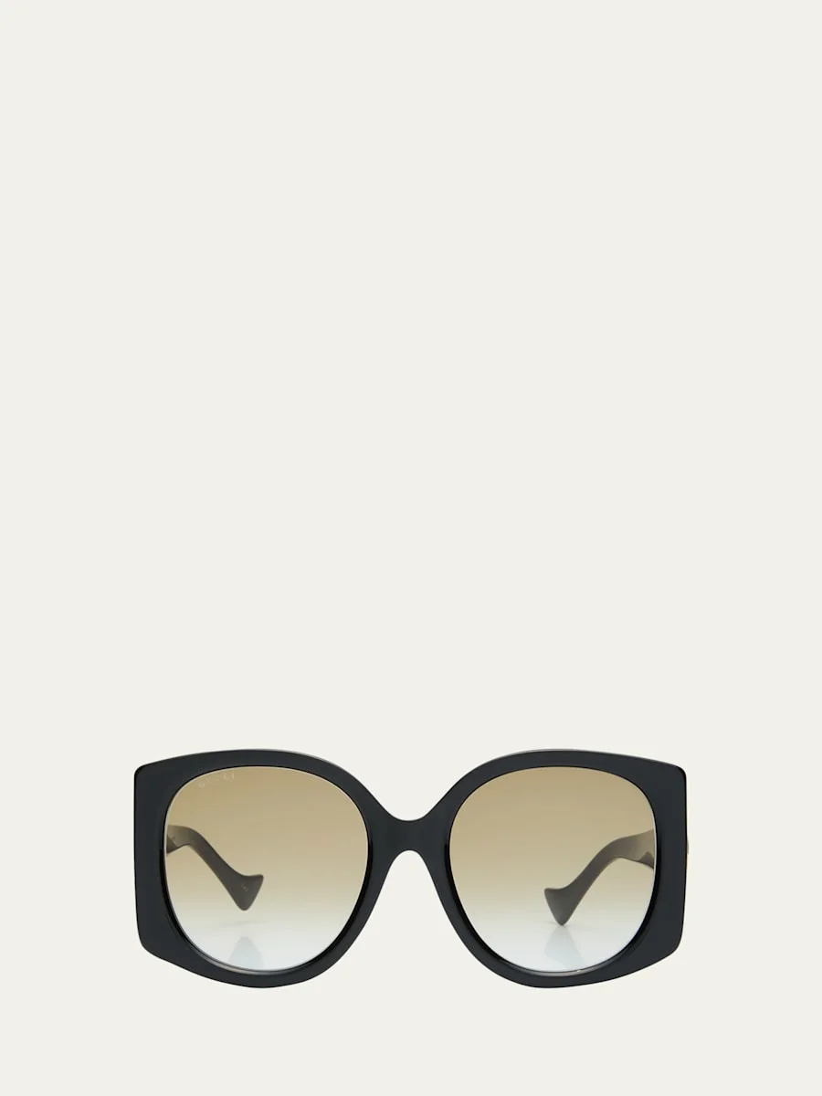 Raised Interlocking GG Acetate Butterfly Sunglasses - 1