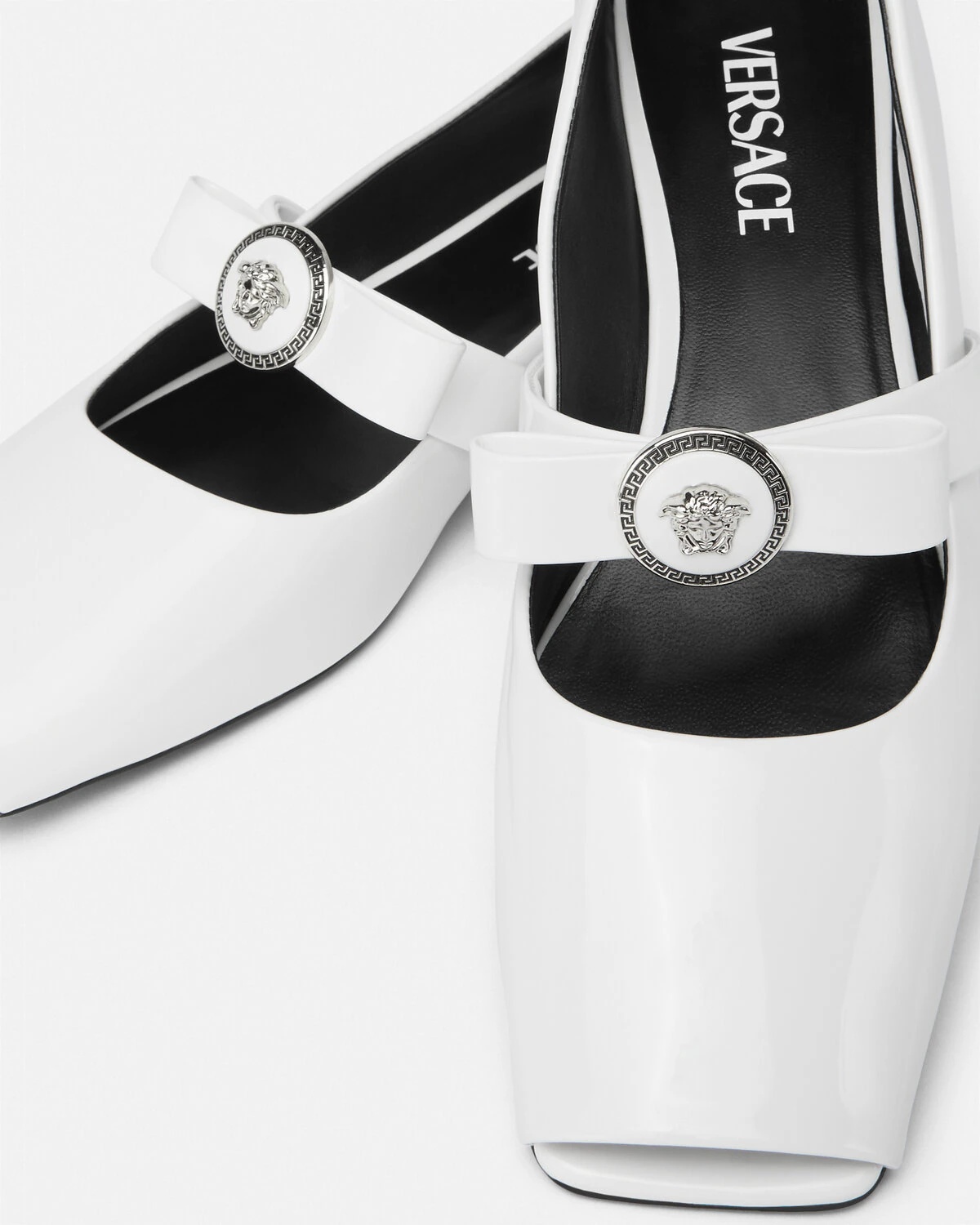 Gianni Ribbon Open Patent Ballerinas - 5