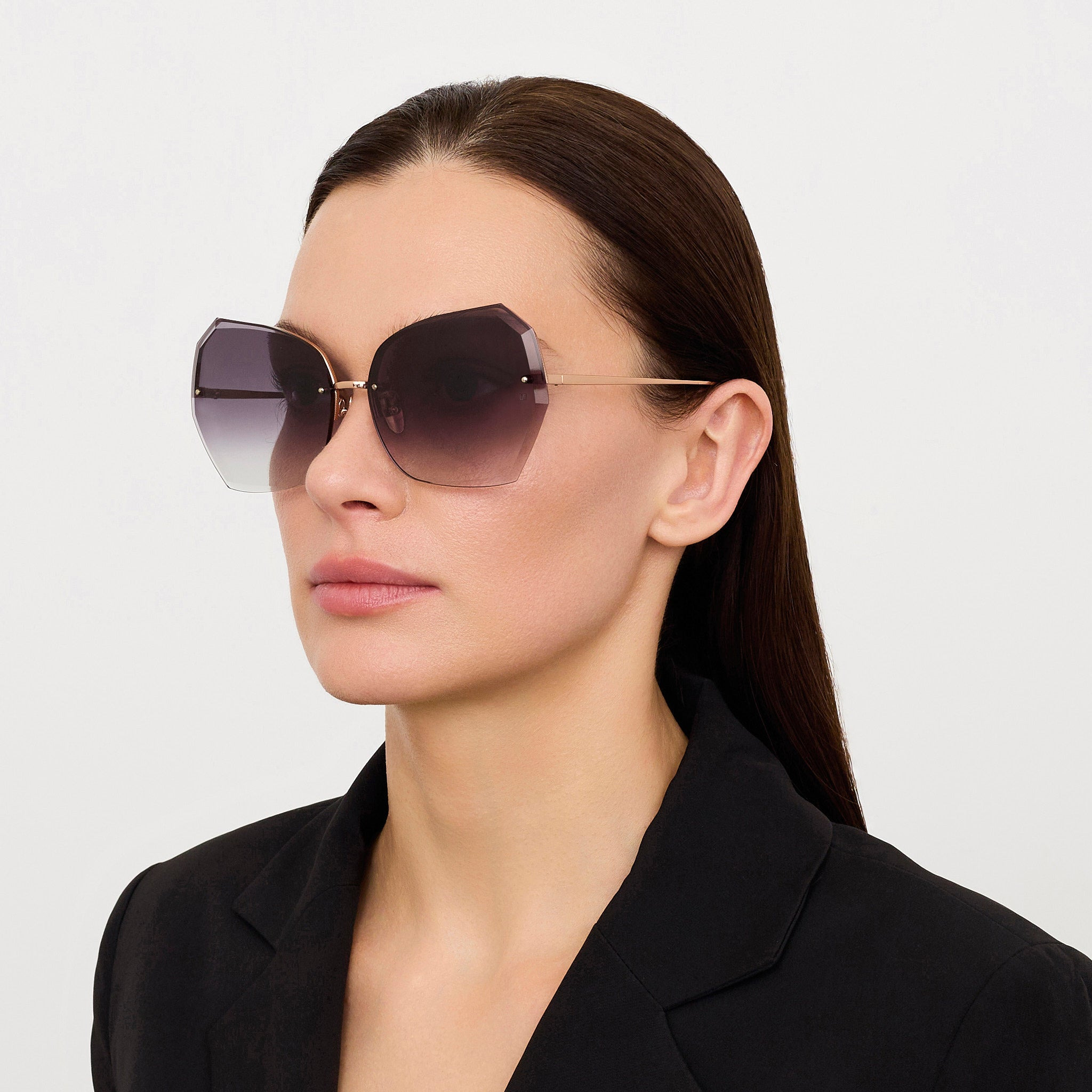 Lila Sunglasses in Grey and 18K Rose Gold - 7