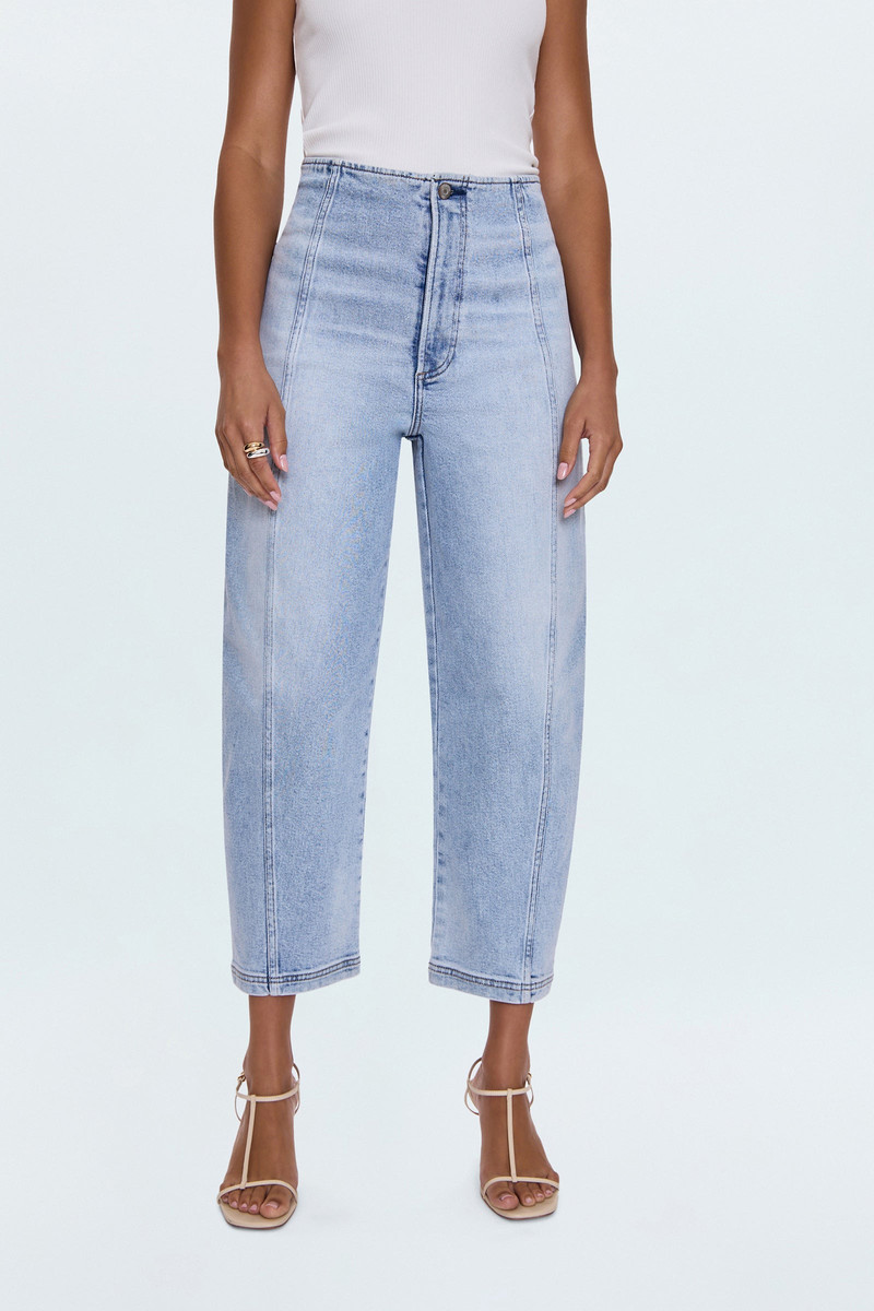 BLAIR HIGH RISE SEAMED BARREL JEAN - PRISTINE 3