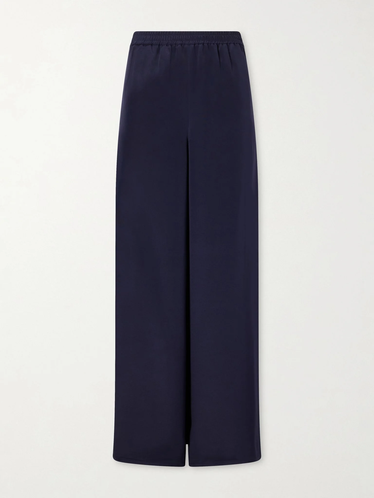 Volonta logo-embroidered silk wide-leg pants Navy - 1