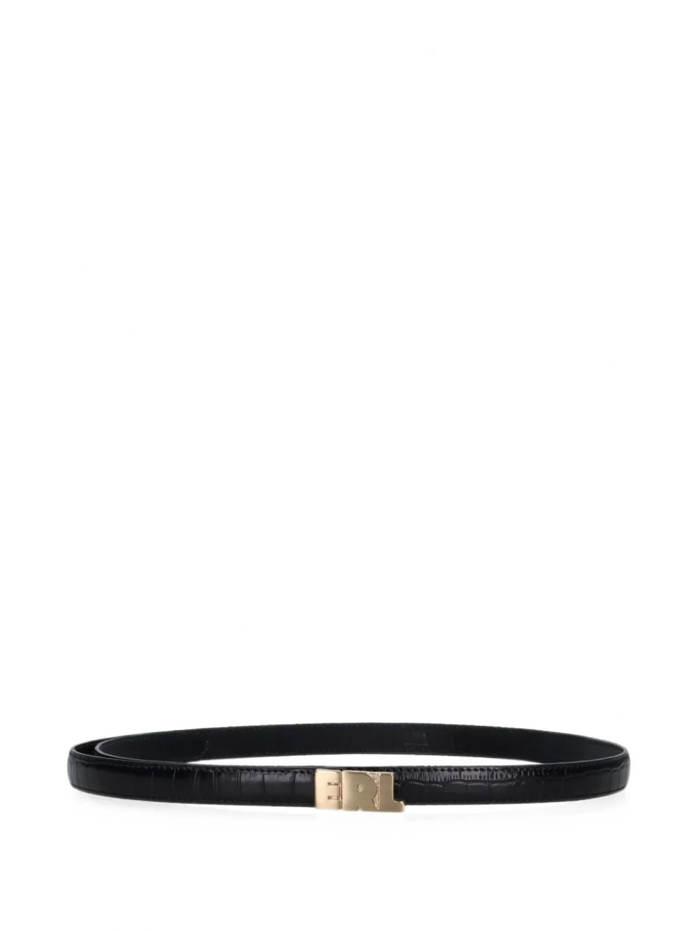 croc-effect logo-buckle belt - 1