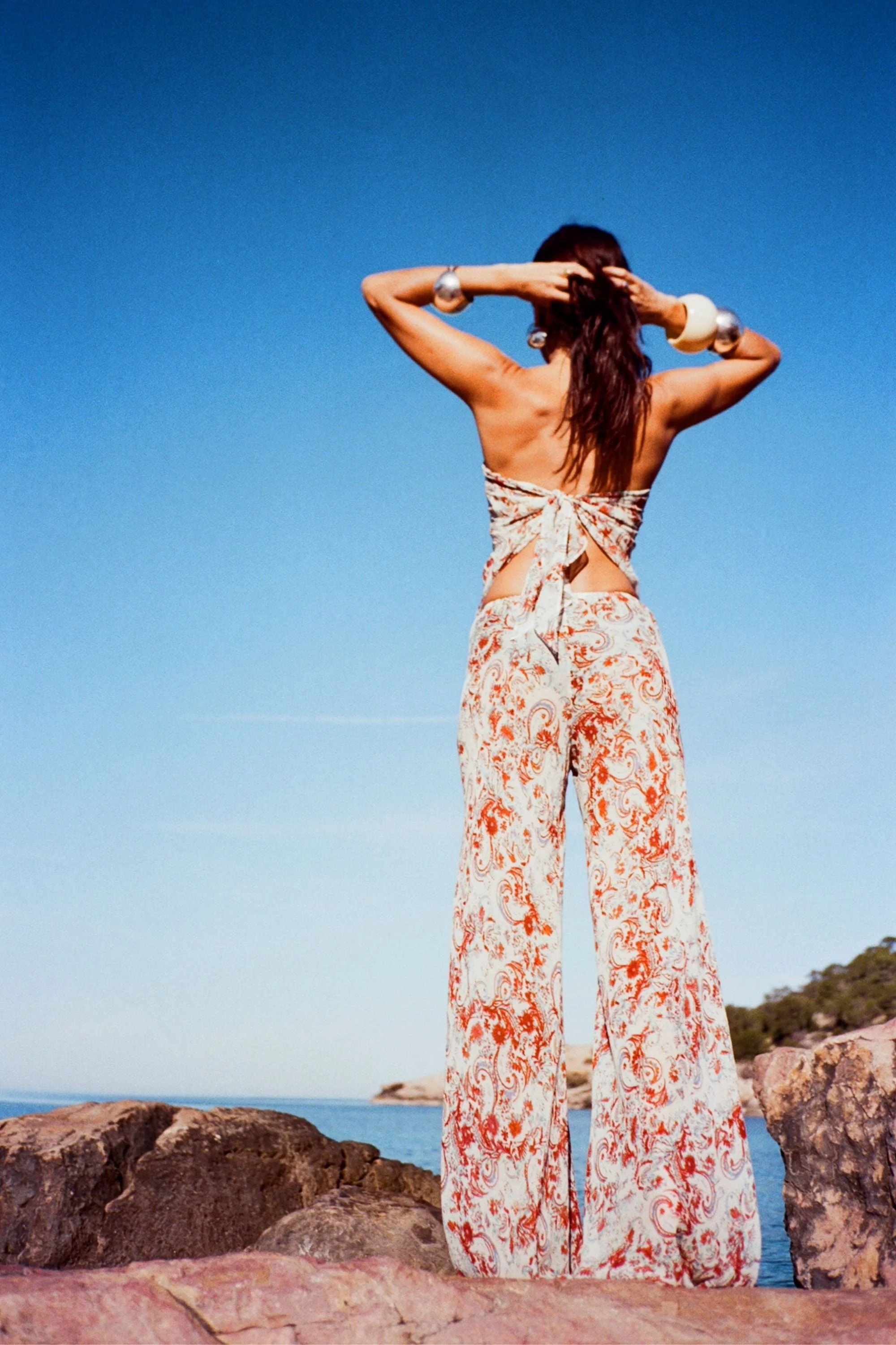 LUMA TROUSERS IN CACHEMIRA PRINT VISCOSE GEORGETTE - 1