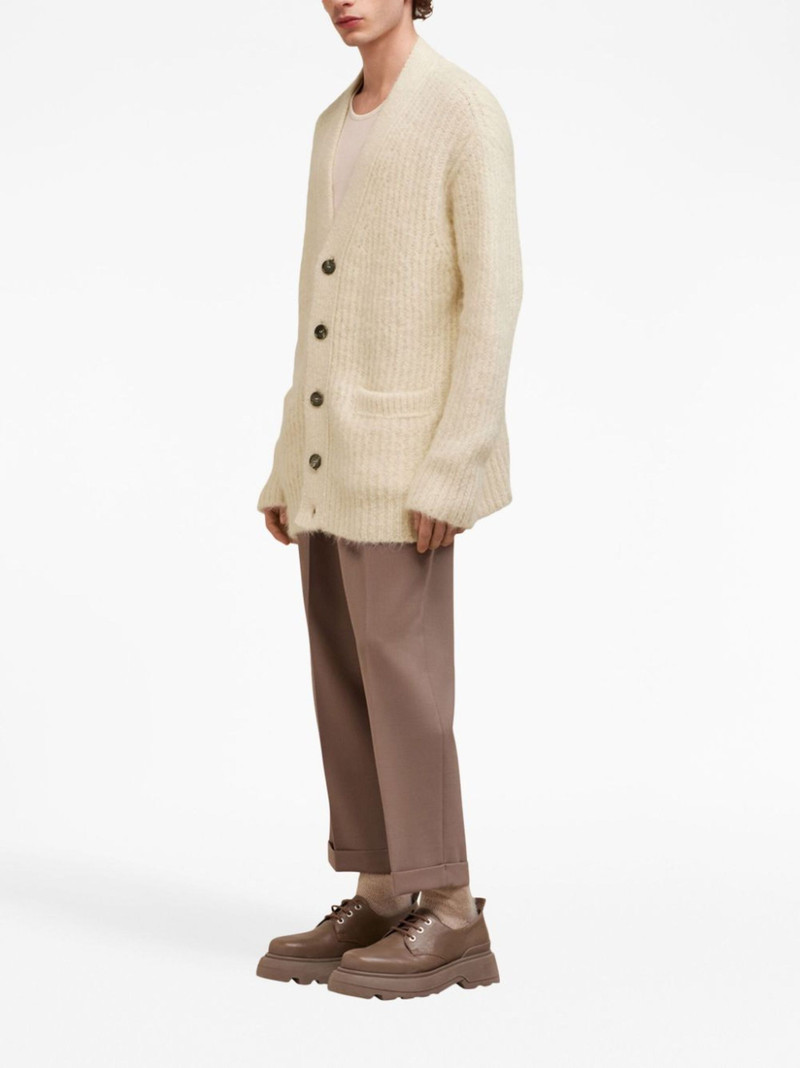 AMI Paris V-neck rib-knit cardigan outlook
