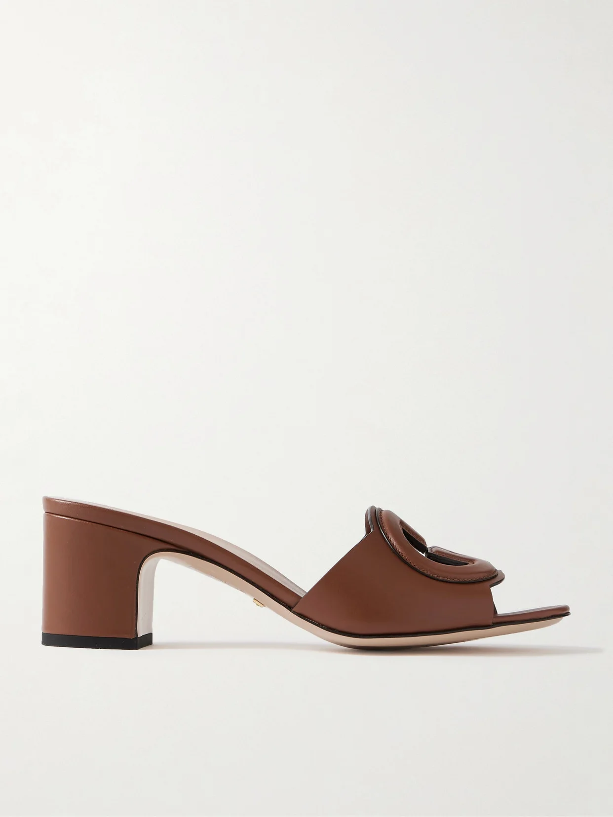Cutout Leather Mules - 1