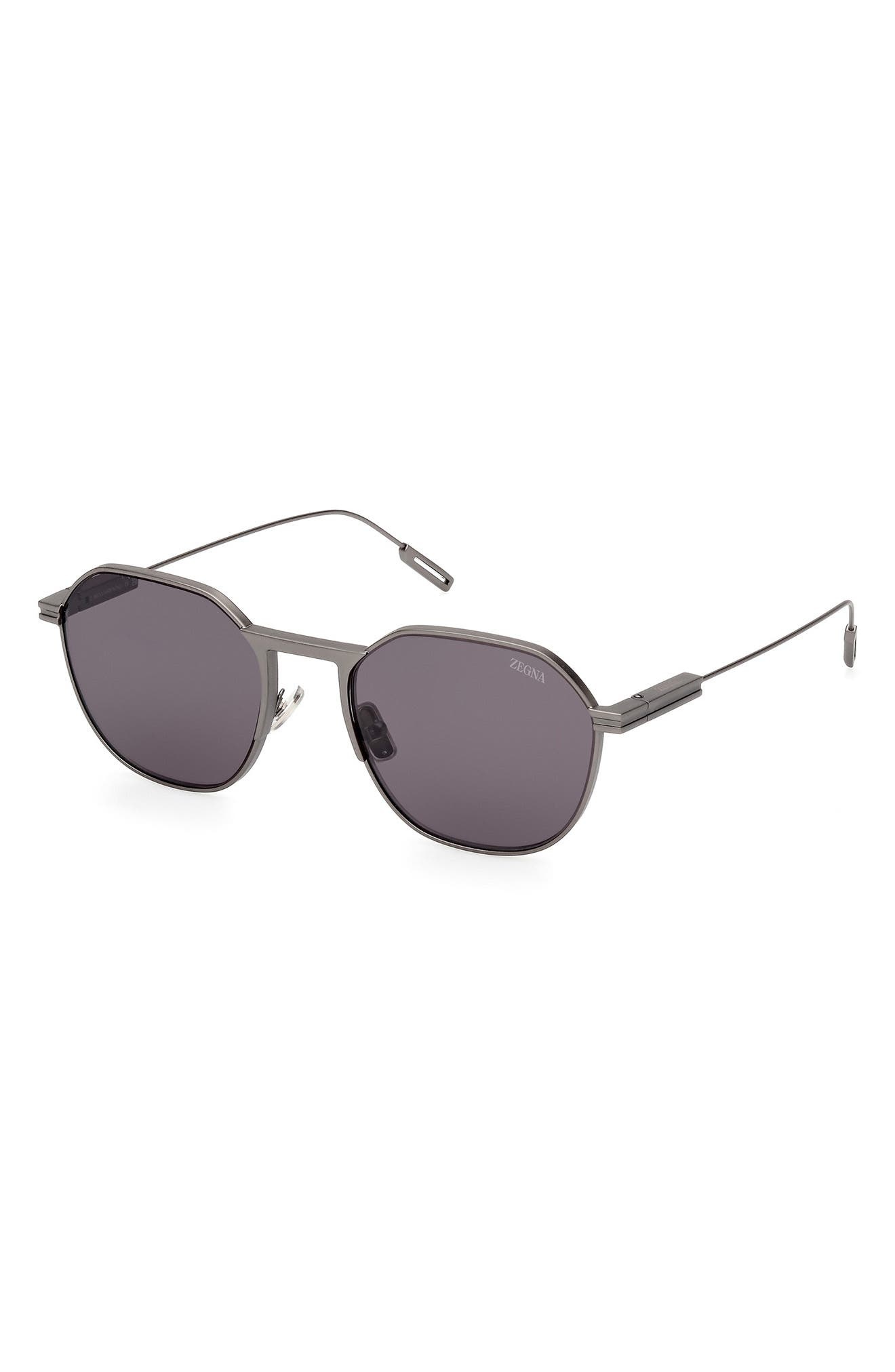ZEGNA 55mm Round Sunglasses in Brushed Gunmetal at Nordstrom - 2