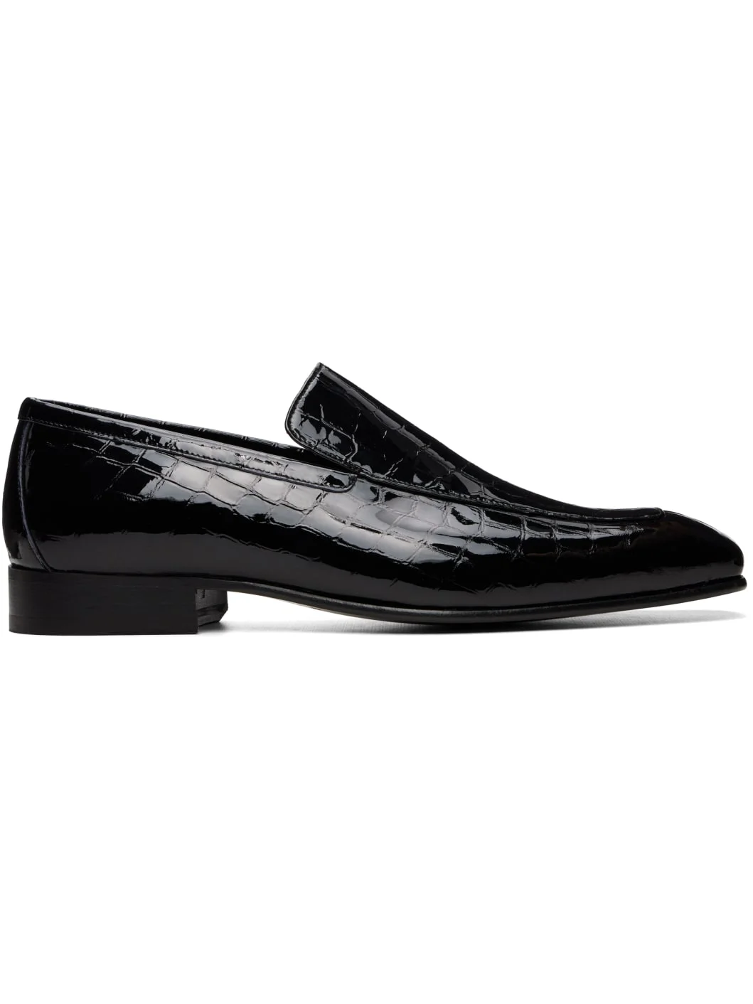 Black Tailored Leather Loafers - 1