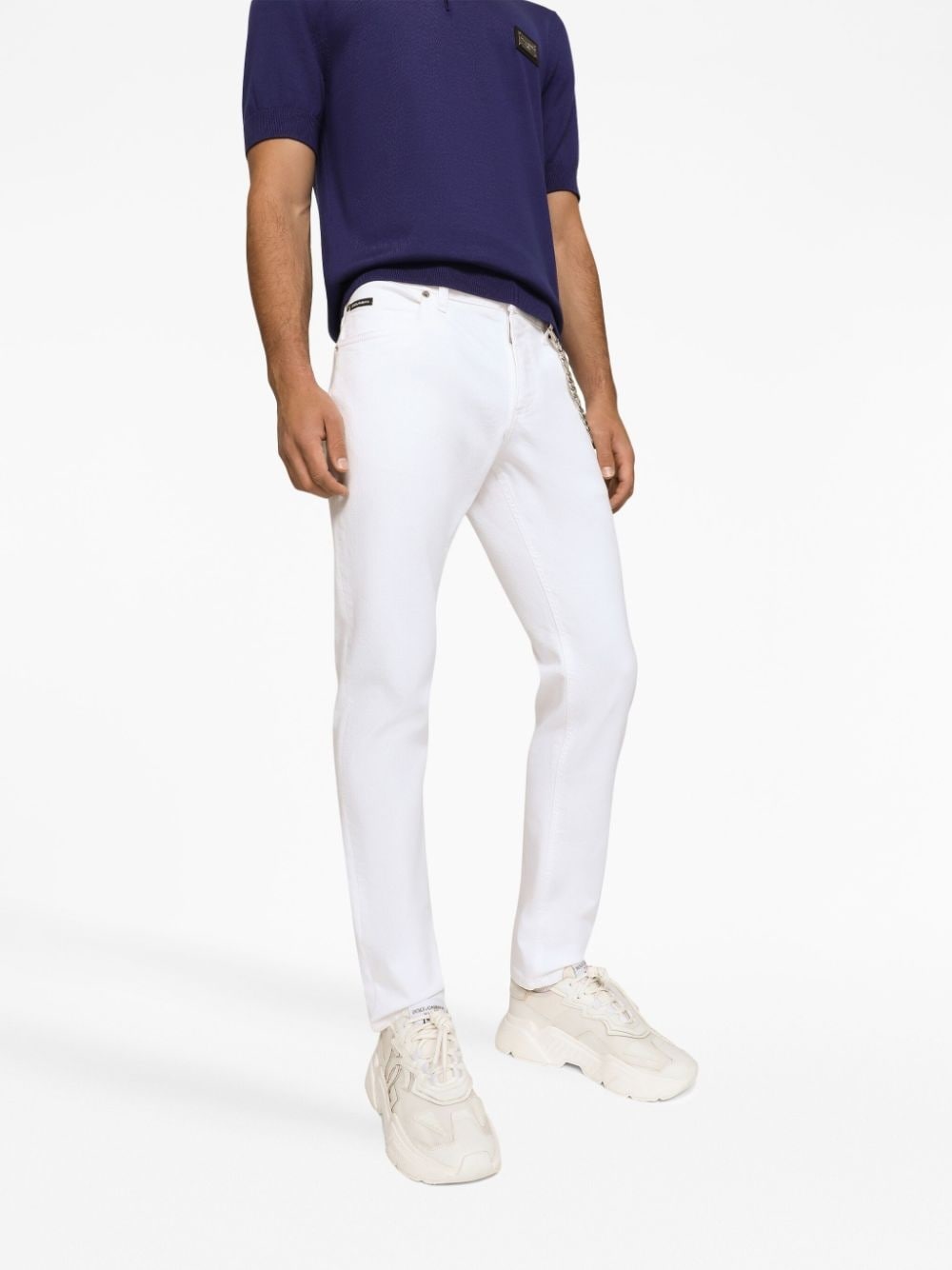 logo-plaque slim-fit jeans - 5