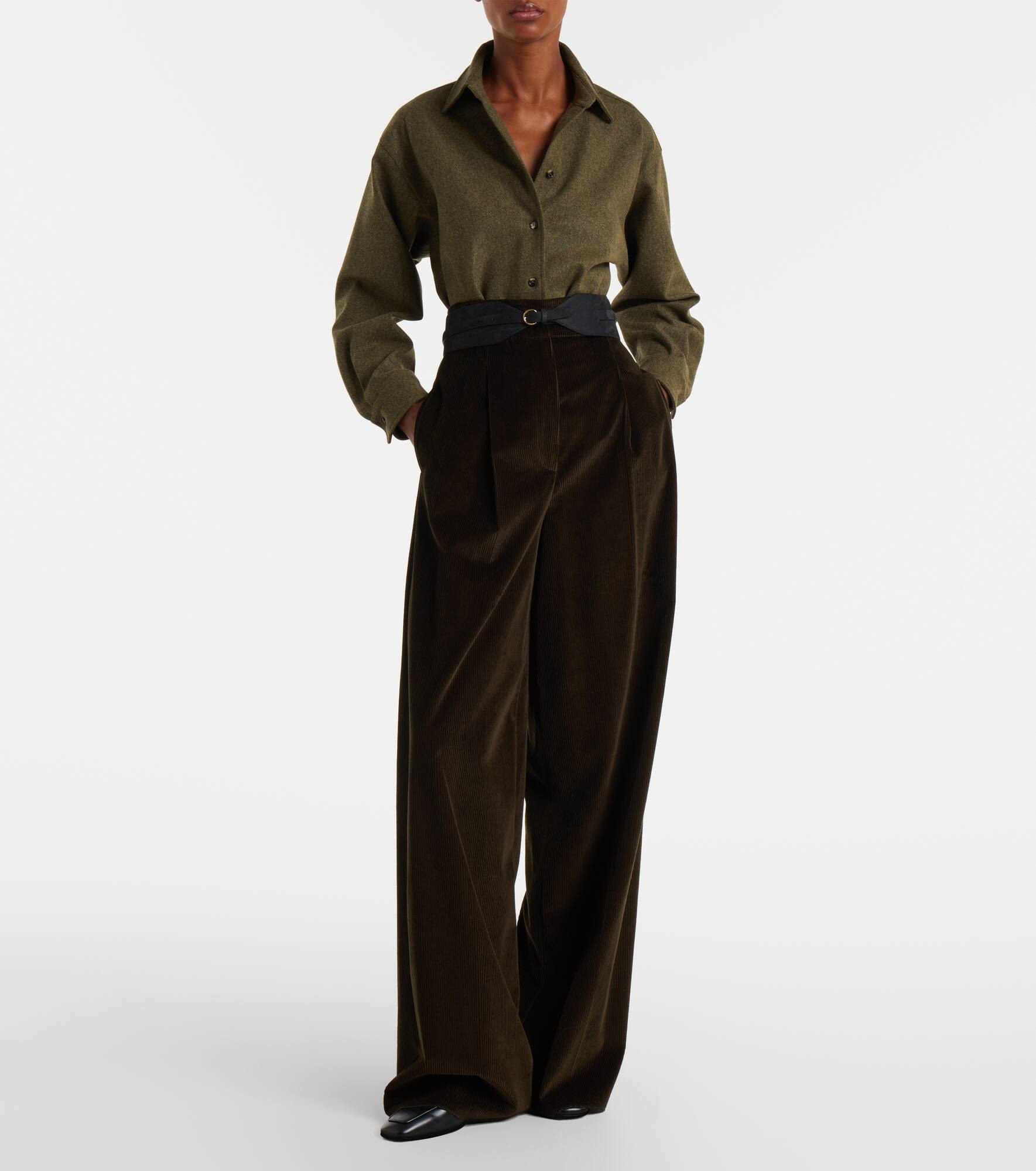High-rise cotton corduroy wide-leg pants - 2