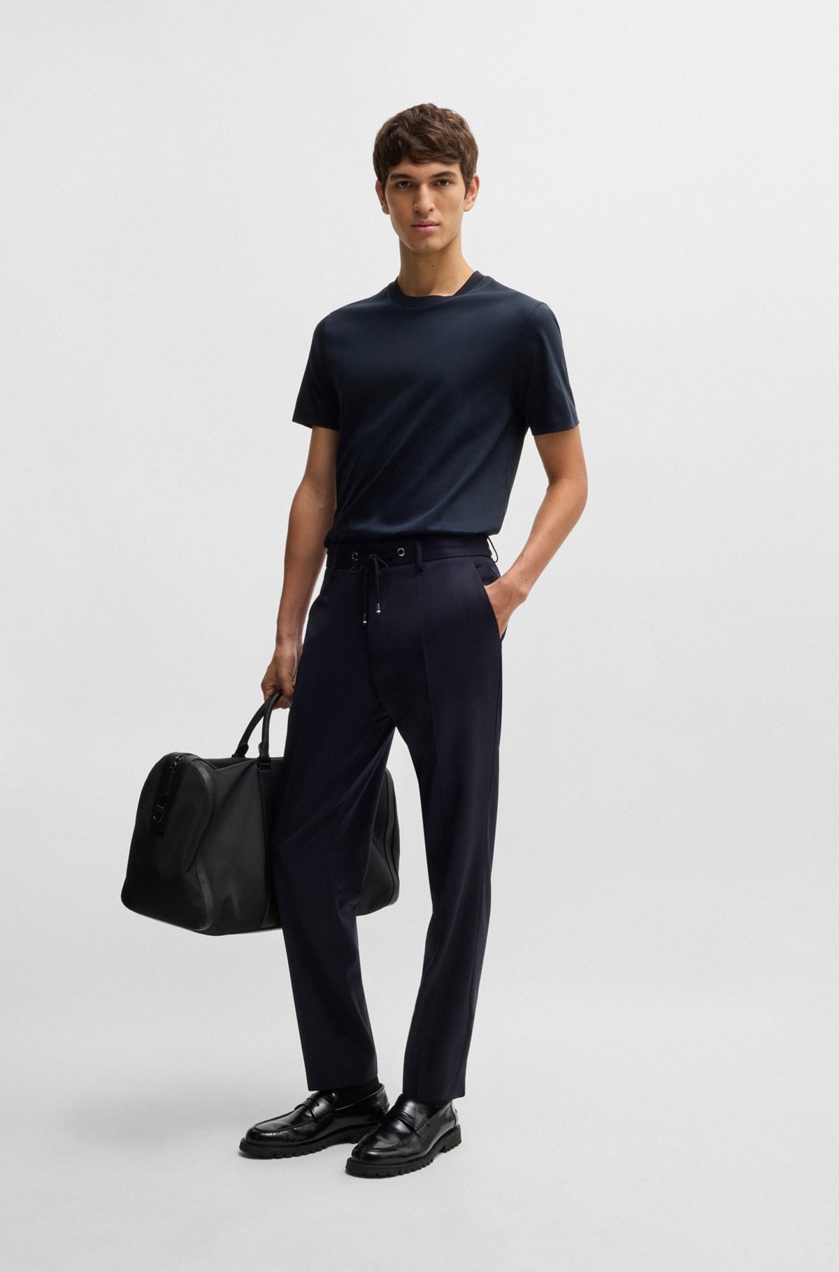 SLIM-FIT T-SHIRT IN MERCERIZED COTTON - 4
