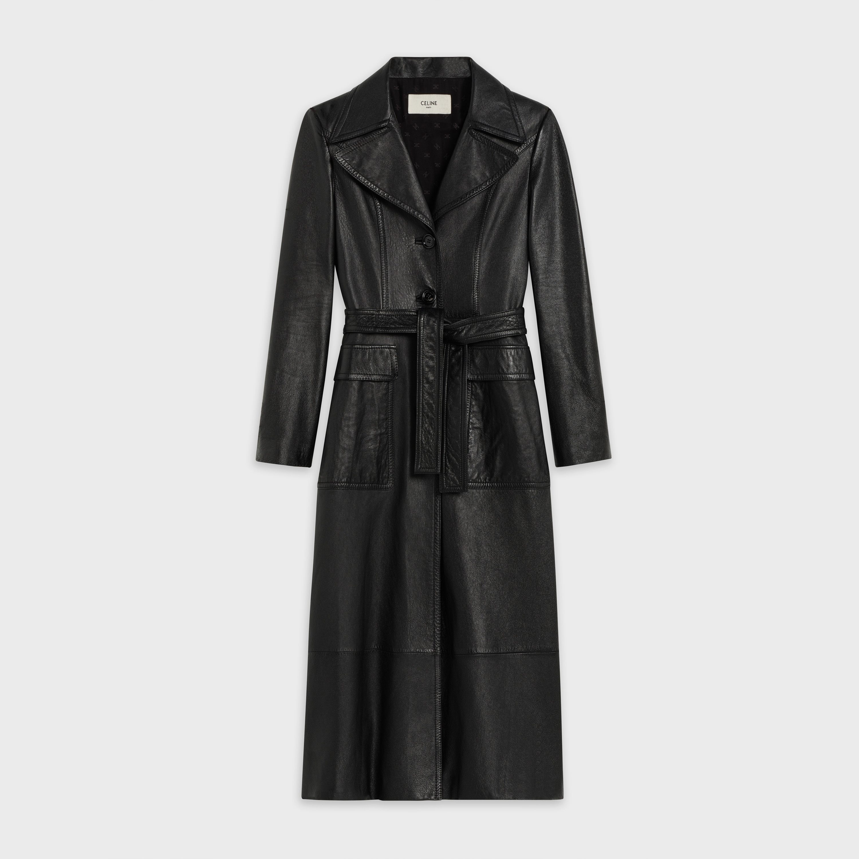 LONG COAT IN SUPPLE LAMBSKIN LEATHER - 1