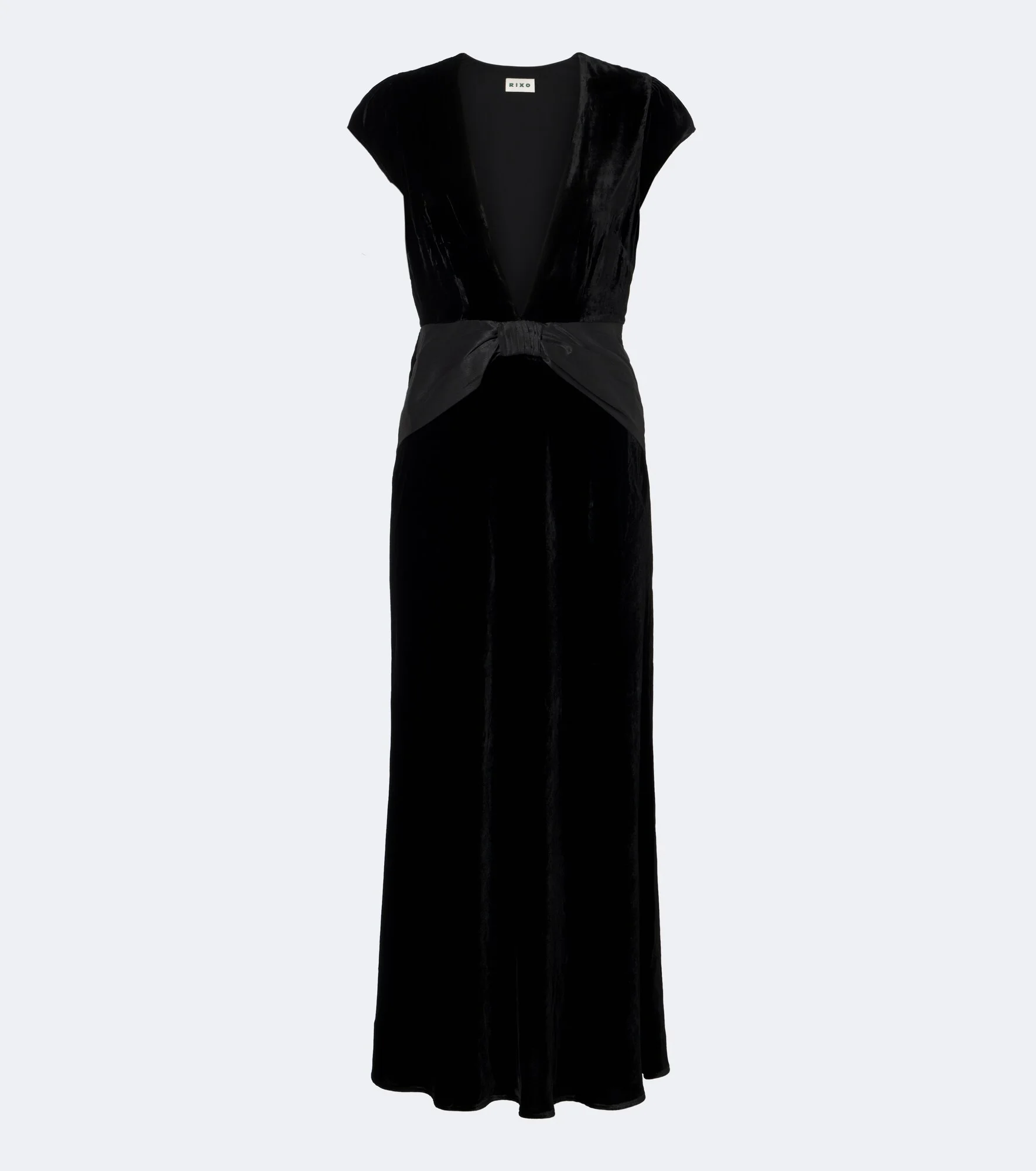 Arlette draped velvet midi dress - 1