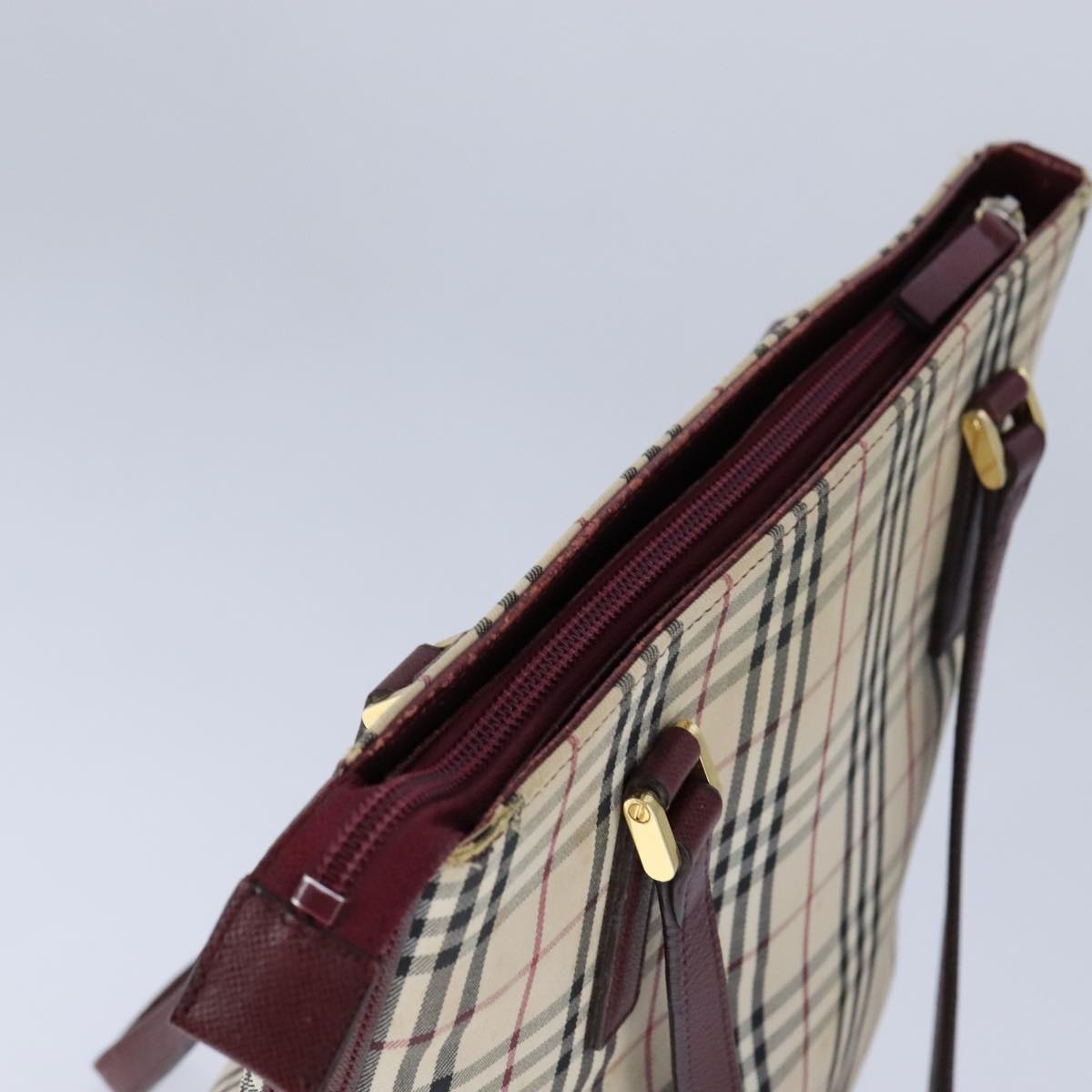 Burberry Nova Check Hand Bag Canvas Beige - 6