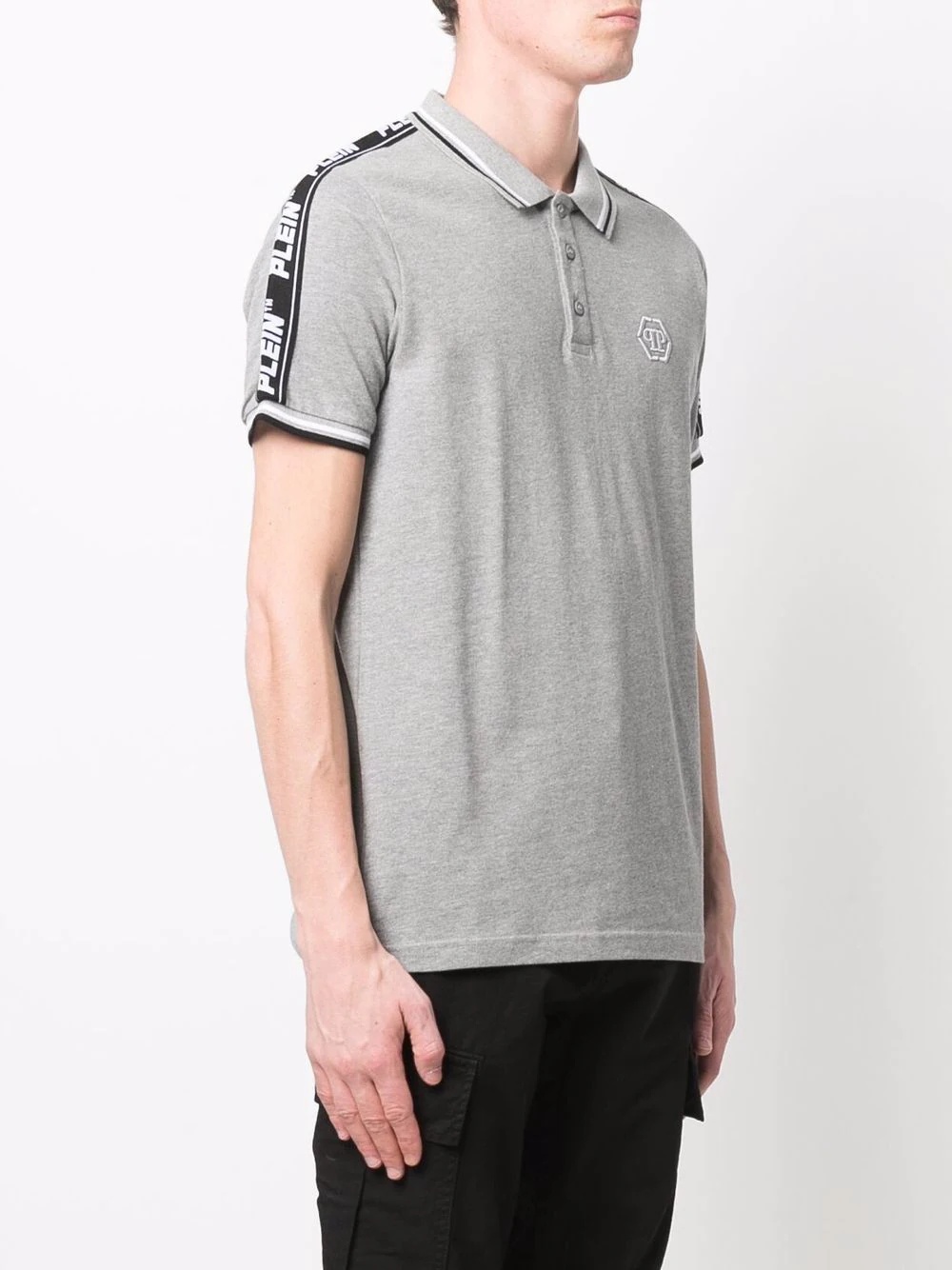 embroidered-logo polo shirt - 3