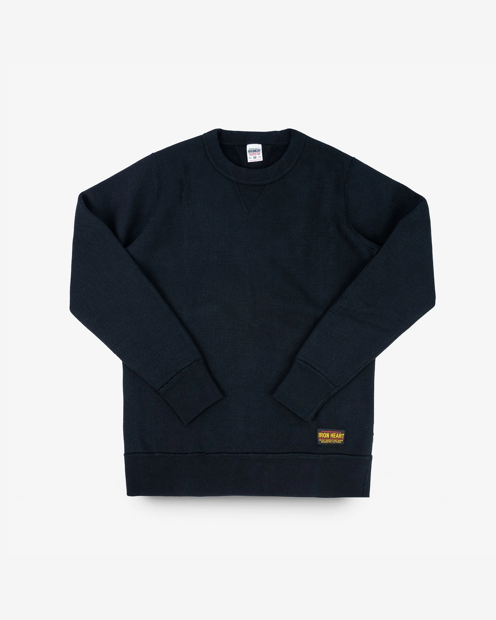 14OZ ULTRA HEAVYWEIGHT LOOPWHEEL COTTON CREW NECK SWEAT - BLACK - 1
