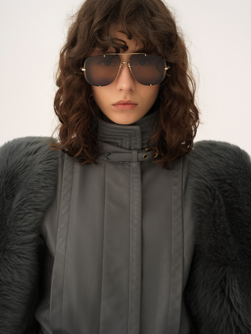 HIGH-NECK HYBRID JACKET IN LEATHER 6