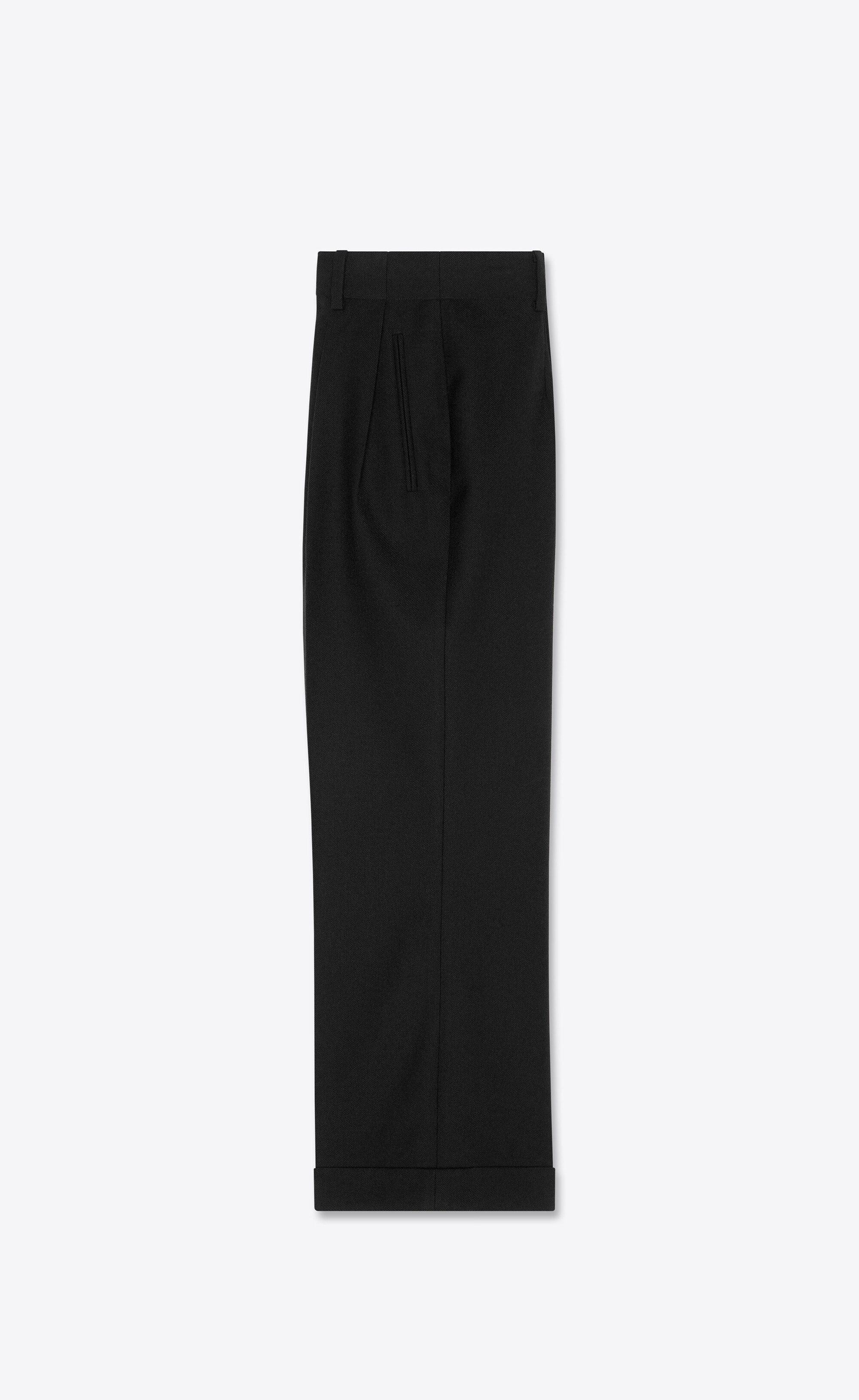 high-rise pleated pants in wool gabardine - 2