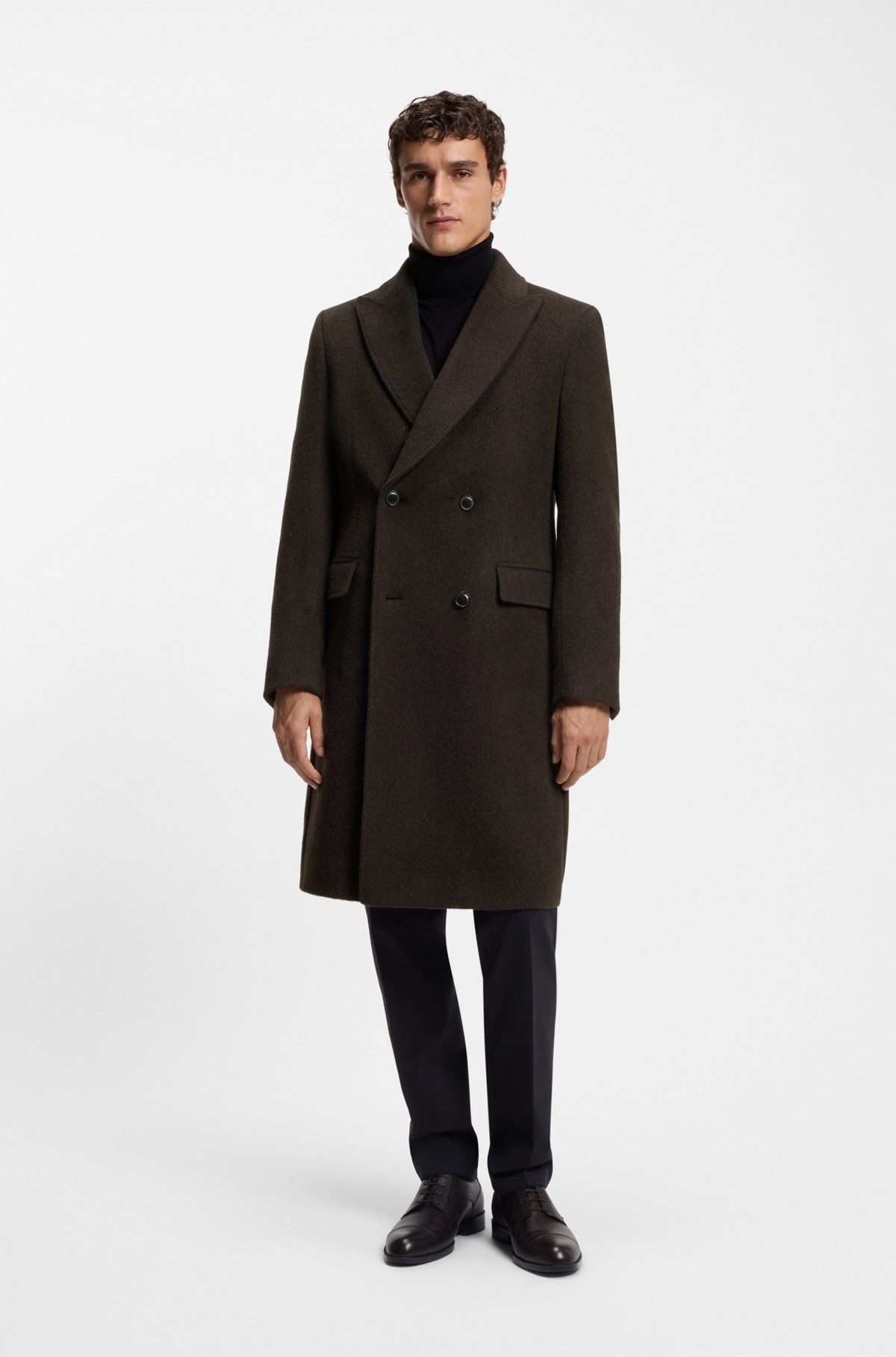 DOUBLE-BREASTED COAT IN AN ALPACA BLEND - 2