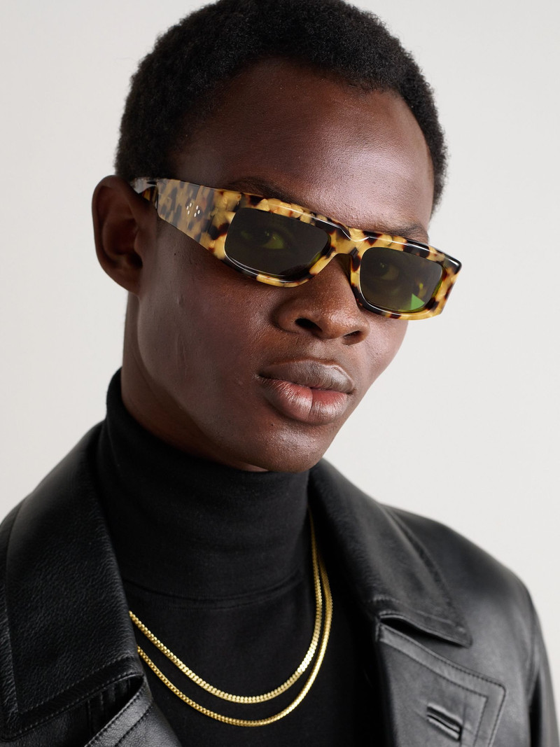 JACQUES MARIE MAGE Romi Rectangular-Frame Tortoiseshell Acetate Sunglasses Tortoiseshell outlook