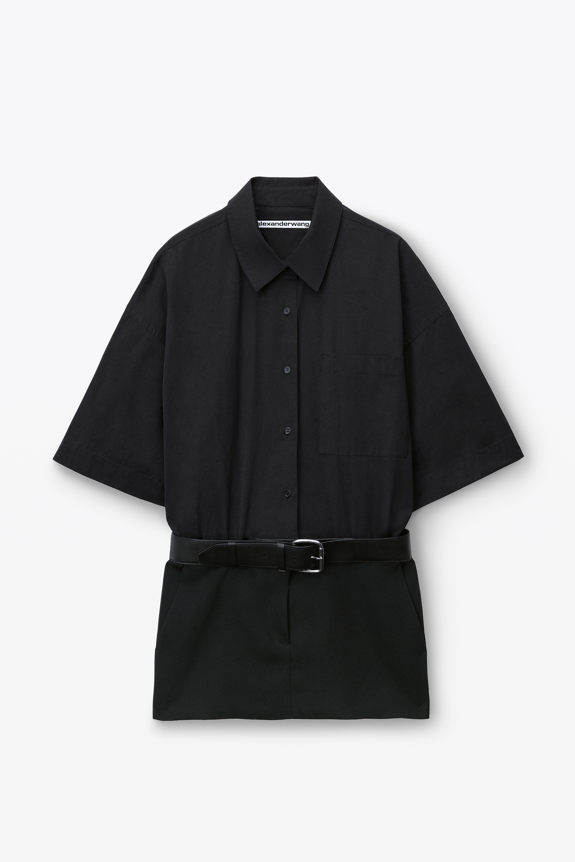 Alexander Wang belted hybrid mini shirtdress | REVERSIBLE