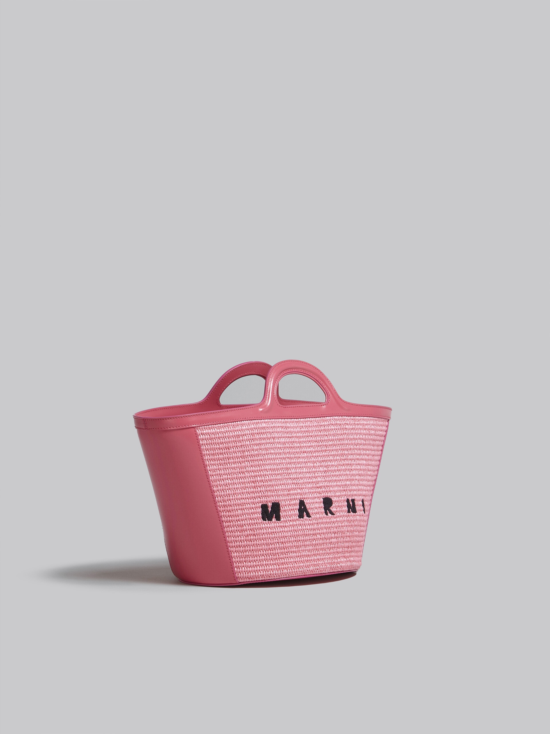 TROPICALIA SMALL BAG IN PINK LEATHER AND RAFFIA - 6