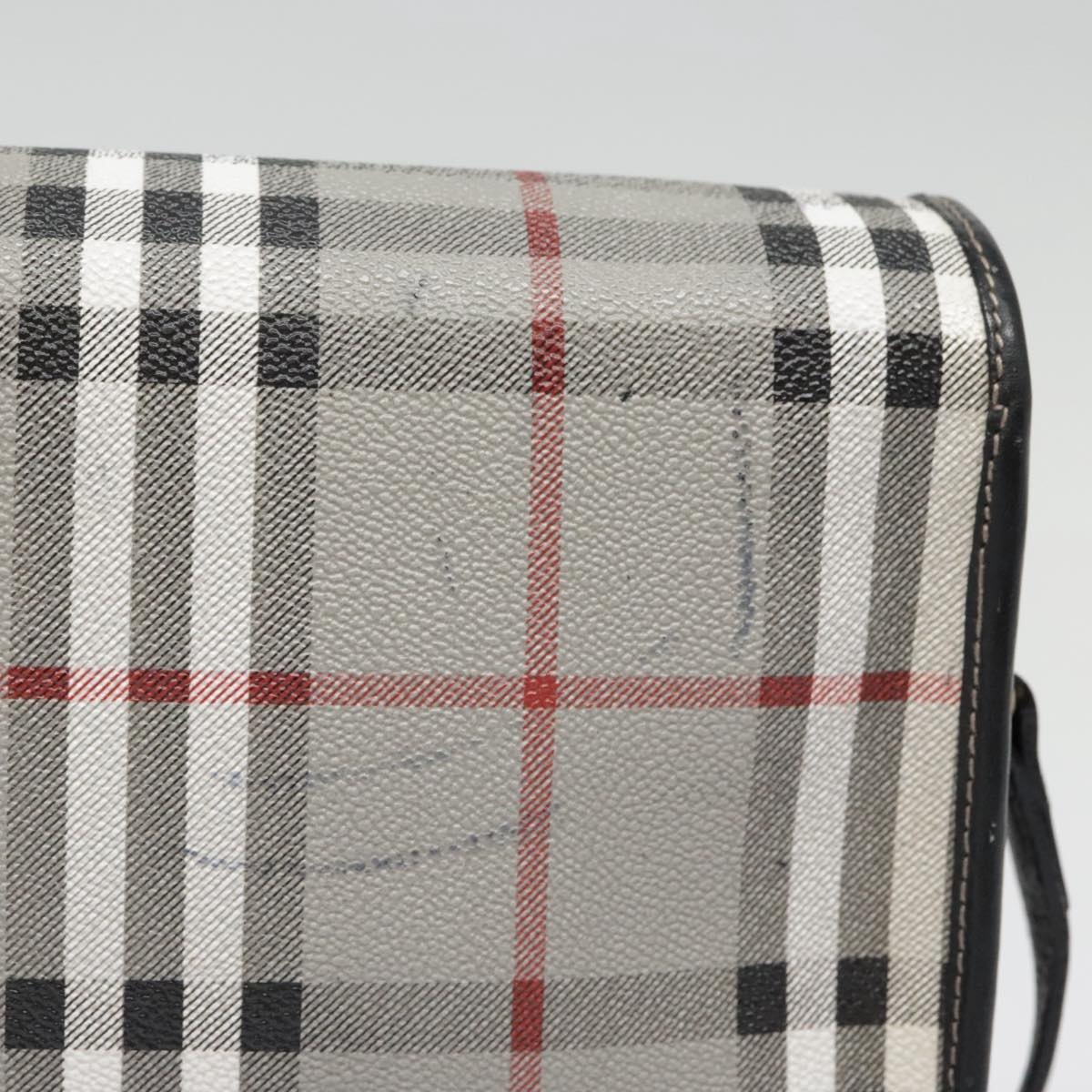 Burberry Nova Check Shoulder Bag Pvc Leather Gray Gold - 4