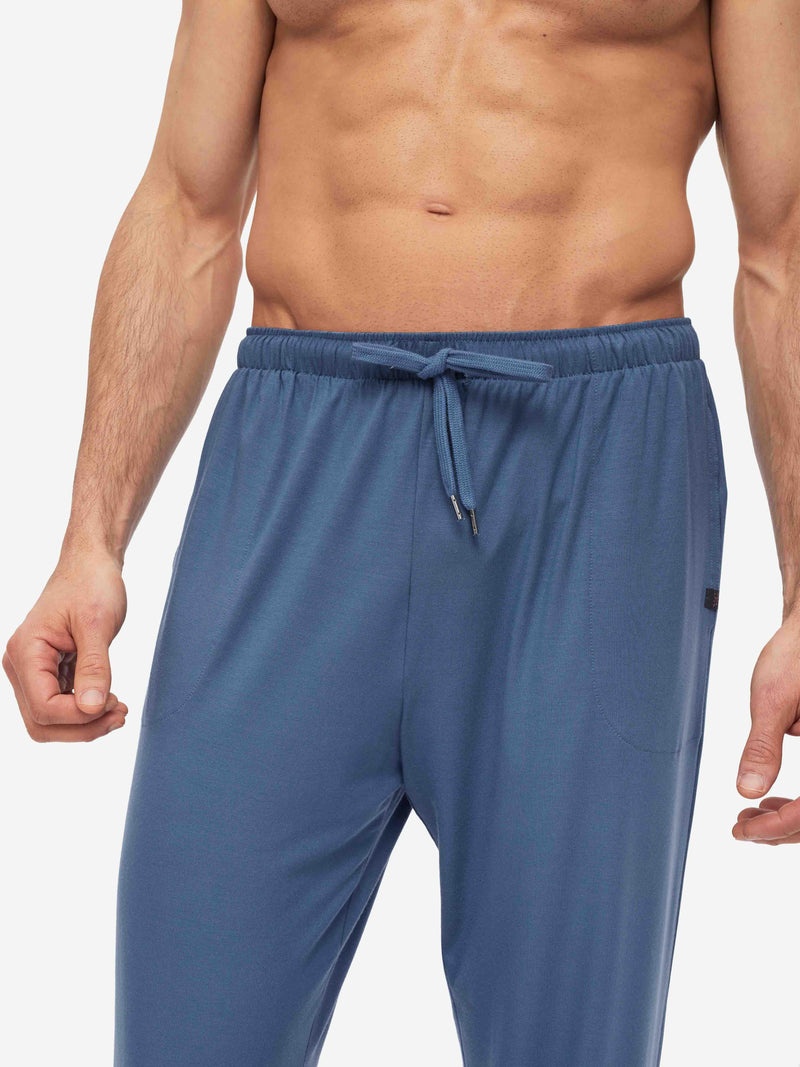 Men's Lounge Trousers Basel Micro Modal Stretch Storm Blue - 7