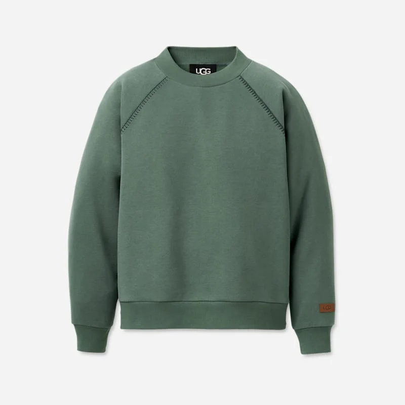 ® Women's Classic Crewneck Cotton Blend/Recycled Materials Tops in Green Stone - 1