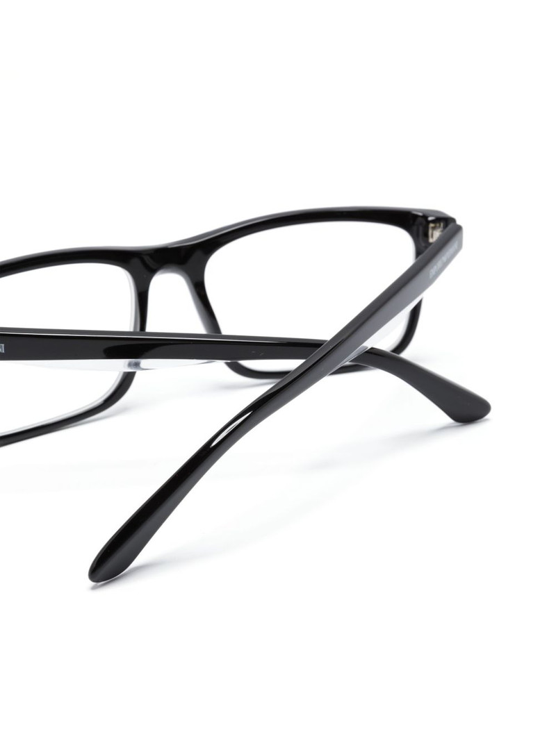 polished-effect rectangle-frame glasses 3