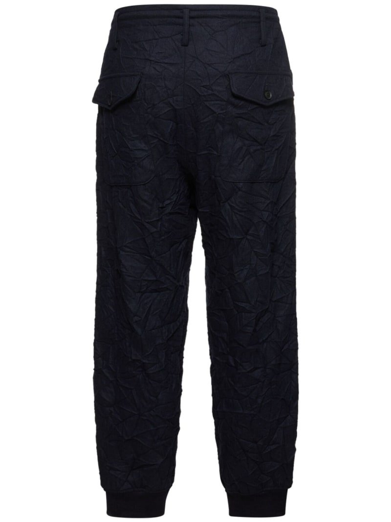 G-hem wrinkled wool blend flannel pants - 5