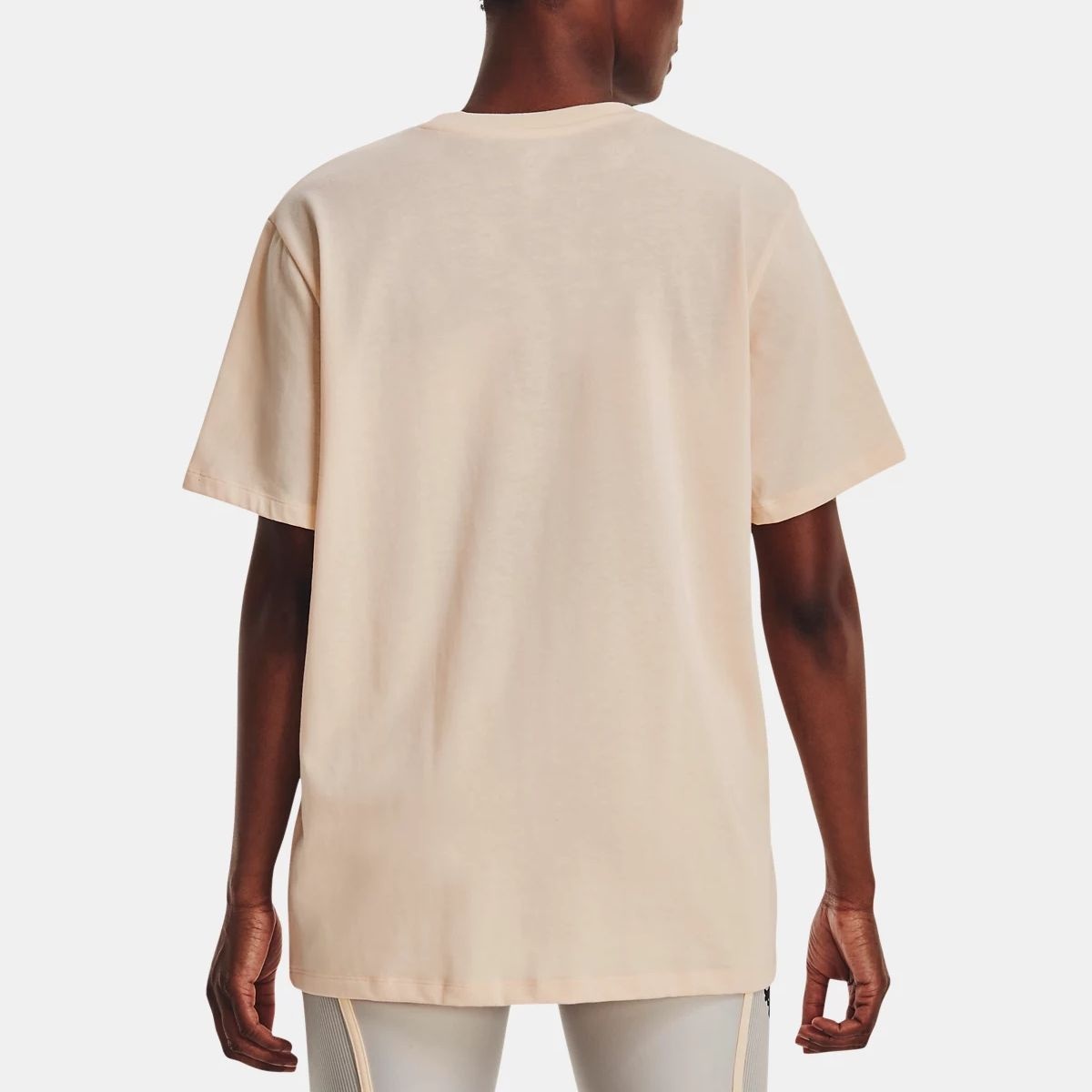 (WMNS) Under Armour Project Rock Heavyweight Campus T-Shirt 'Peach Puff' 1377449-804 - 4