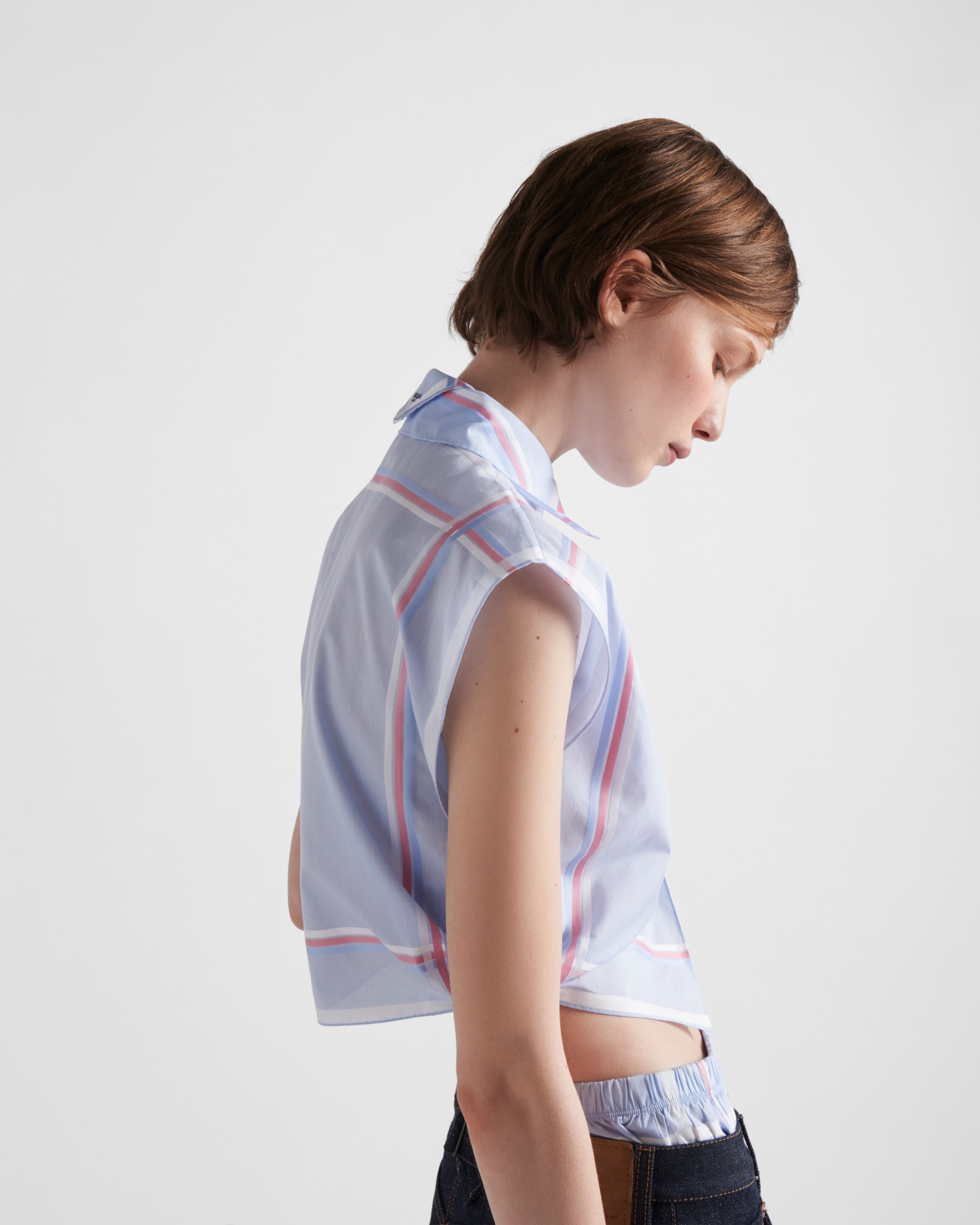 Checked cropped cotton shirt - 6