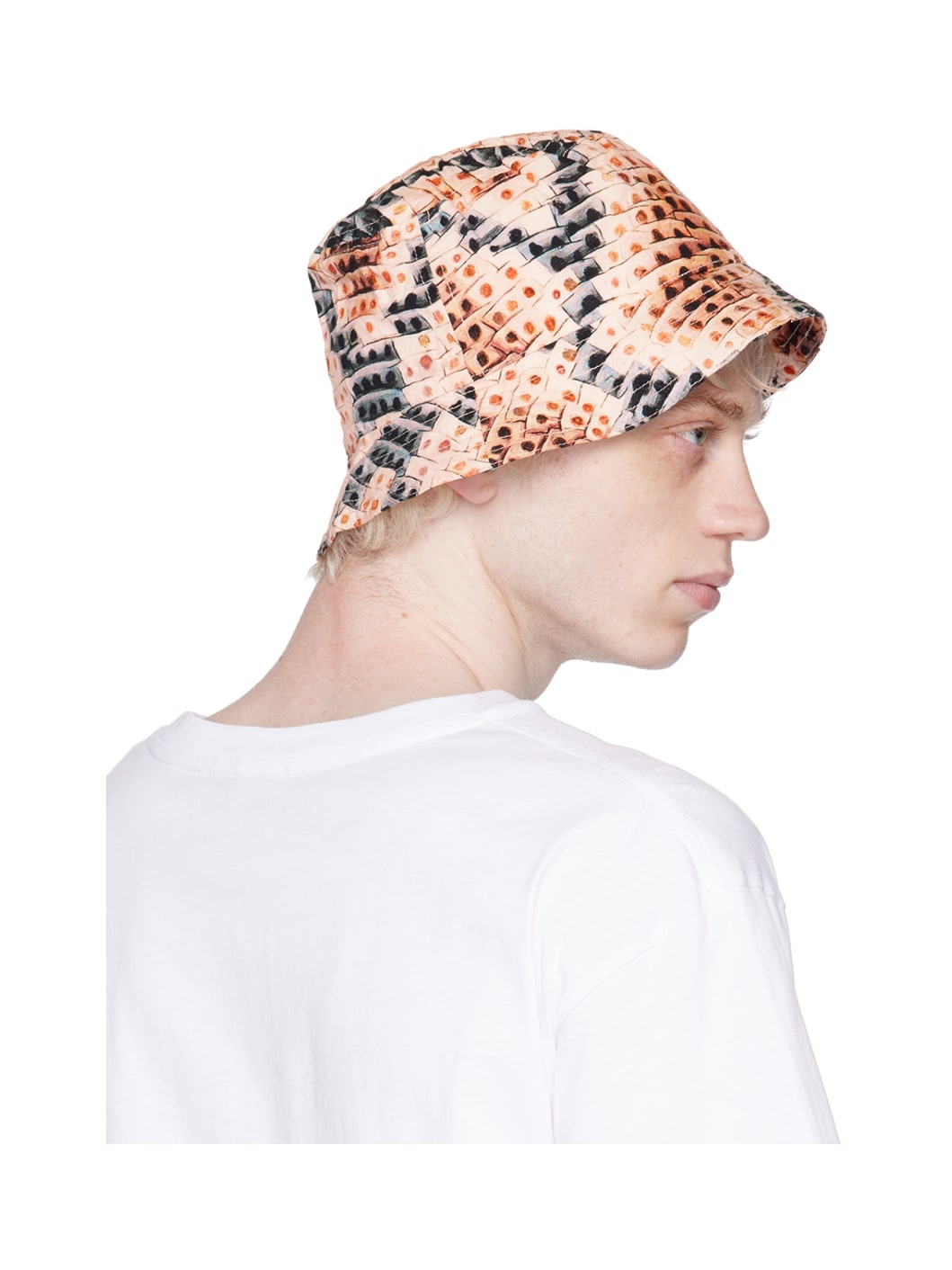 Beige Snake Print Bucket  Hat - 3
