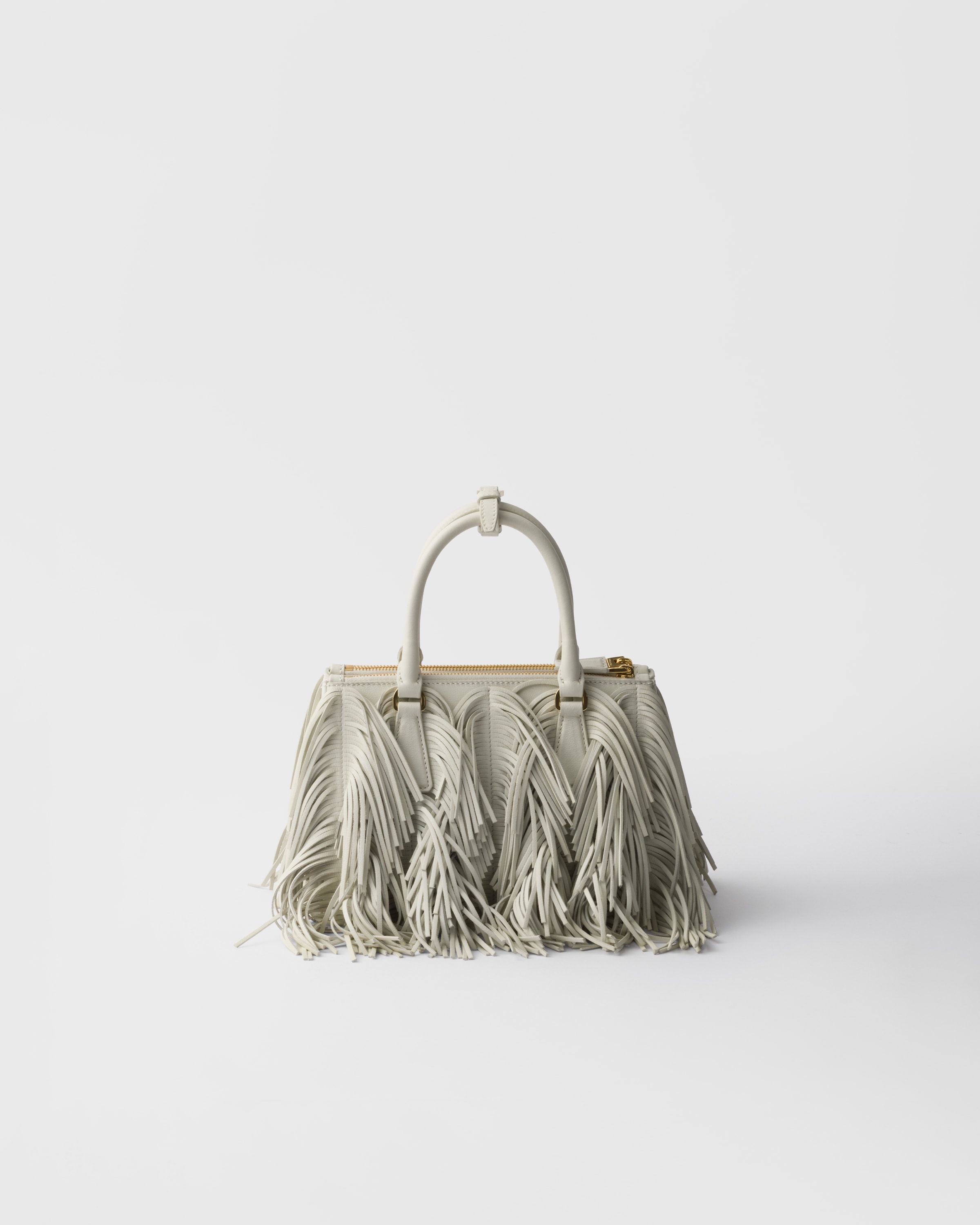 Prada Galleria small leather bag with fringe - 4